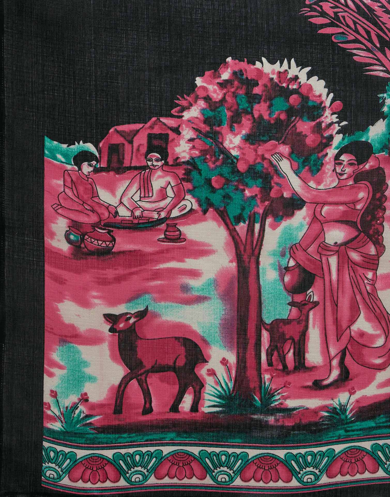 Off White Khadi Printed Saree