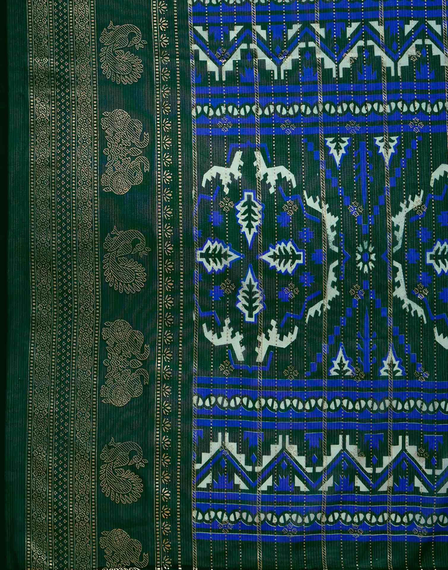 Blue Georgette Foil Printed Saree