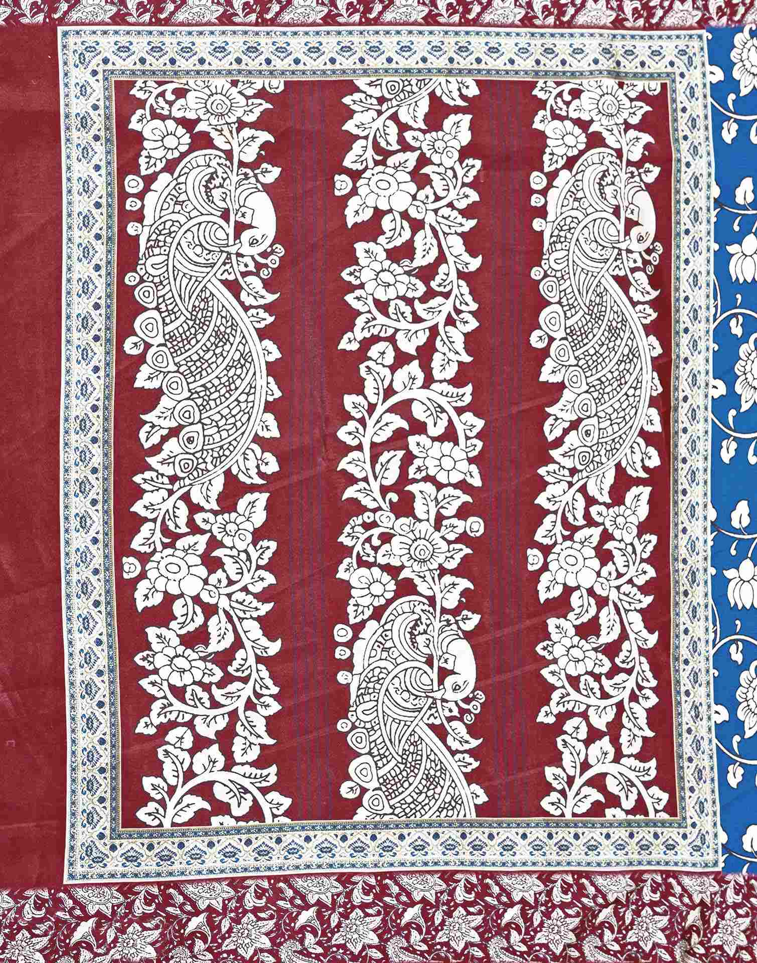 Blue Silk Printed Saree