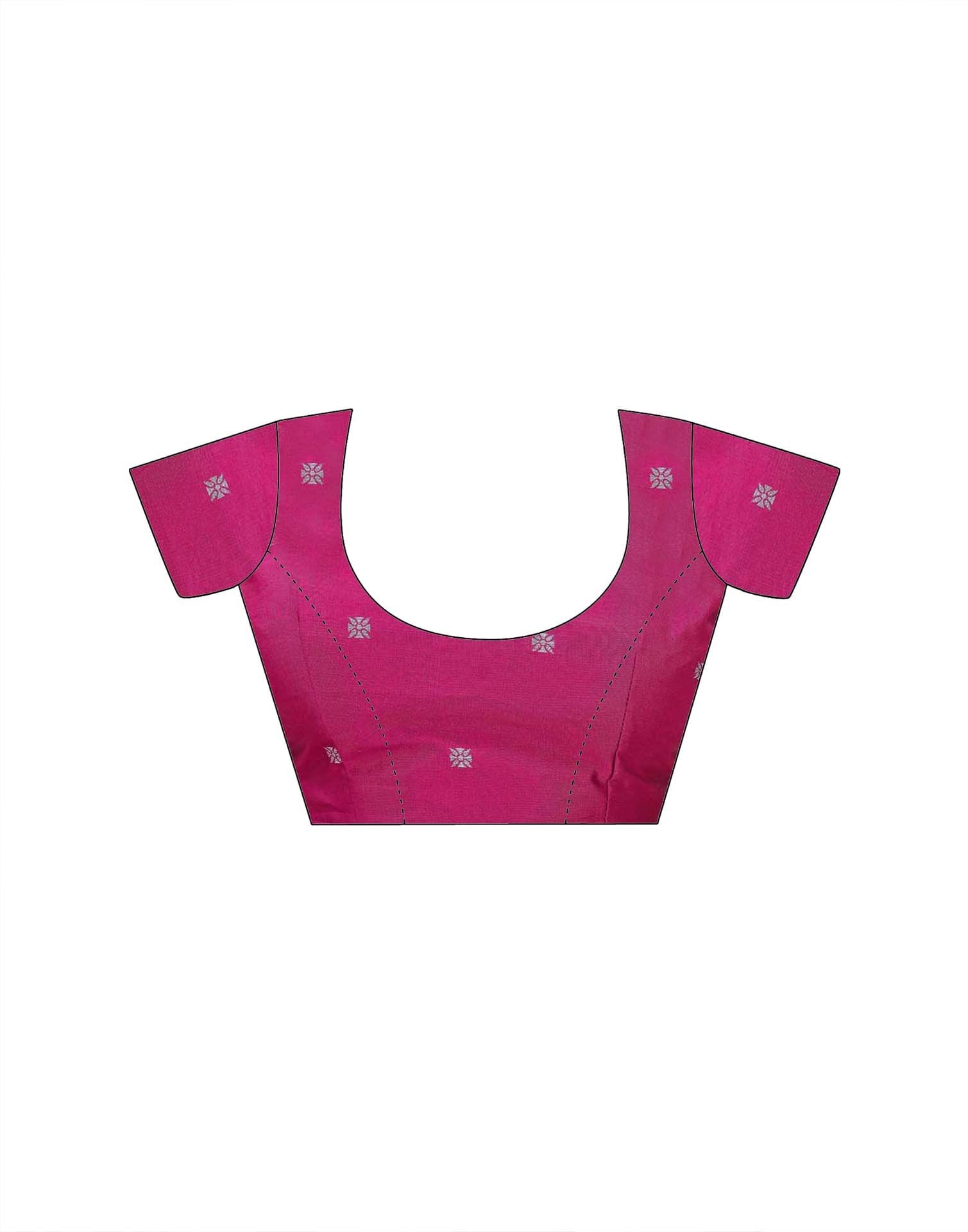 Rani Pink Silk Woven Banarasi Saree