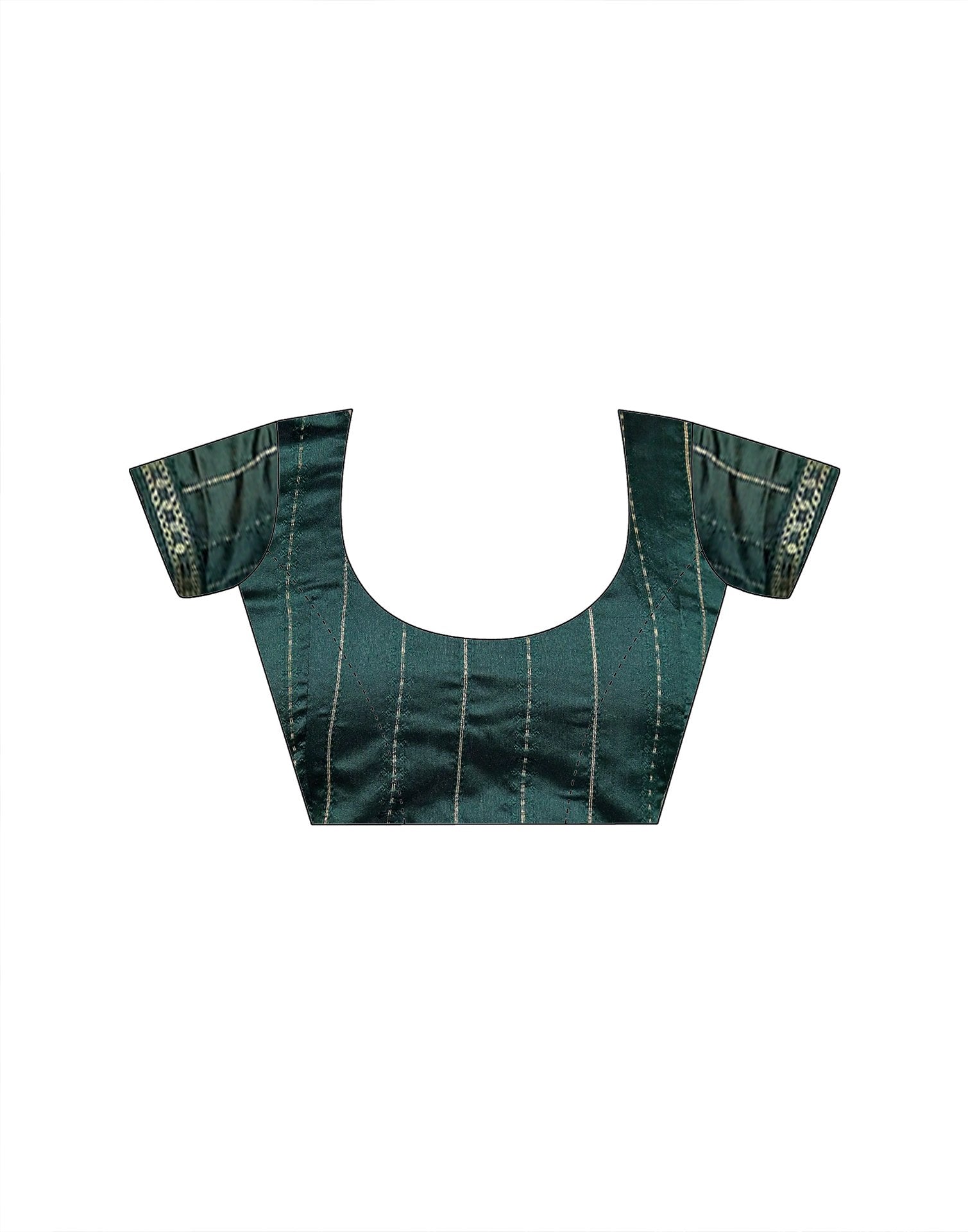 Green Georgette Foil Printed Lace Saree