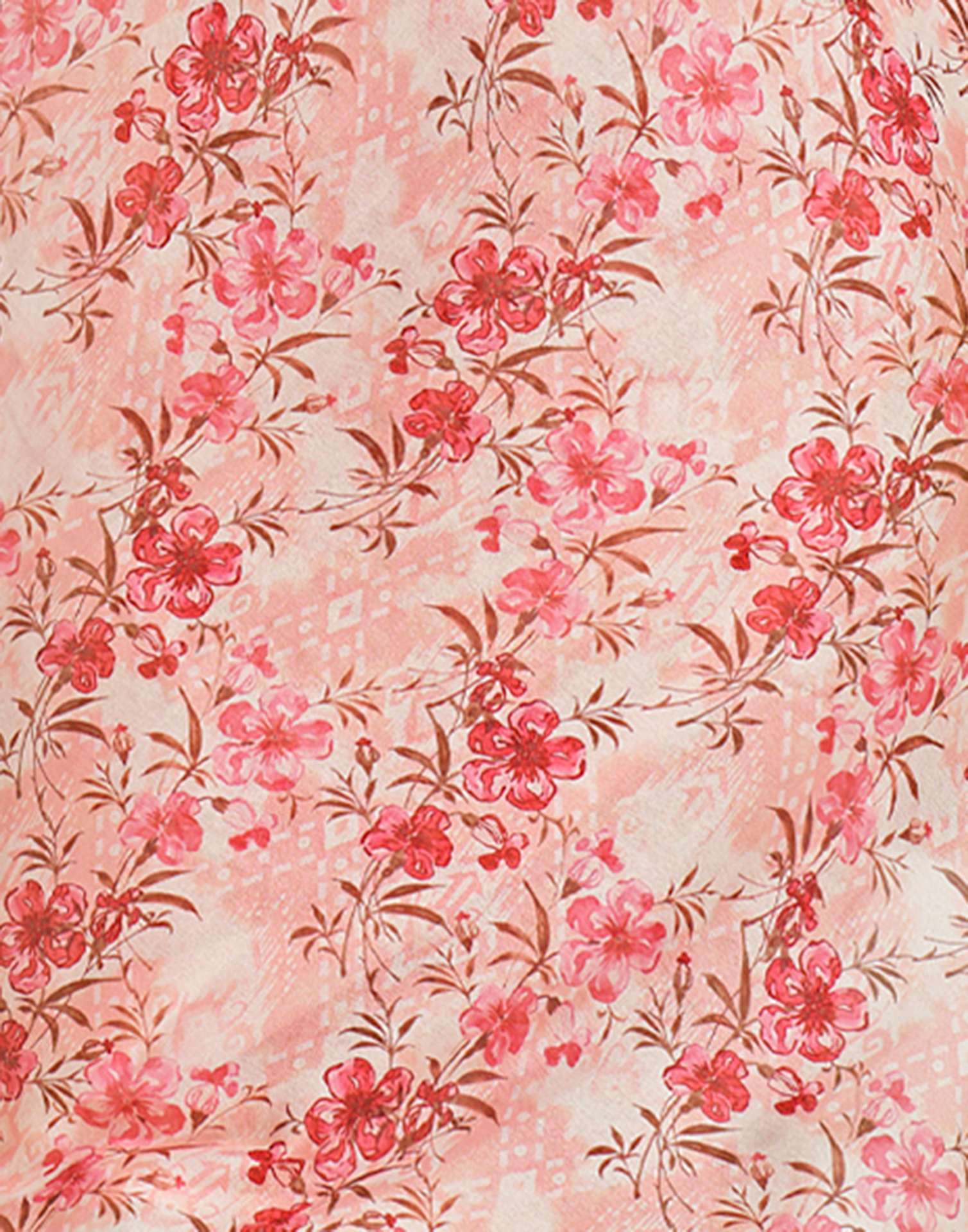 Ready To Wear Peach Georgette Floral Printed Saree