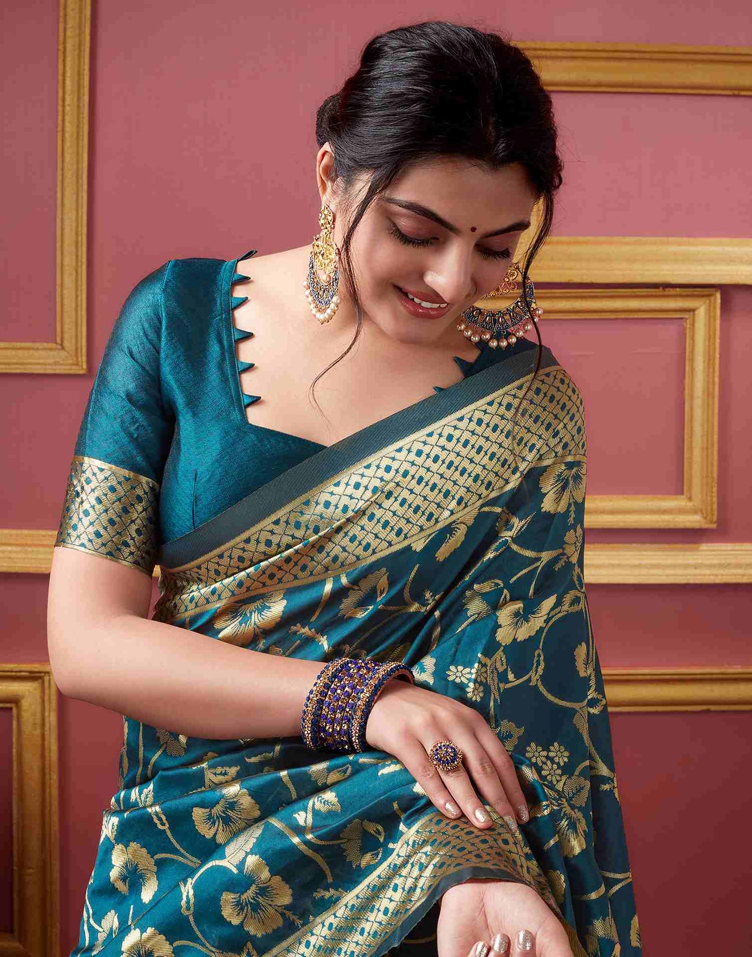 Rama Silk Woven Banarasi Saree