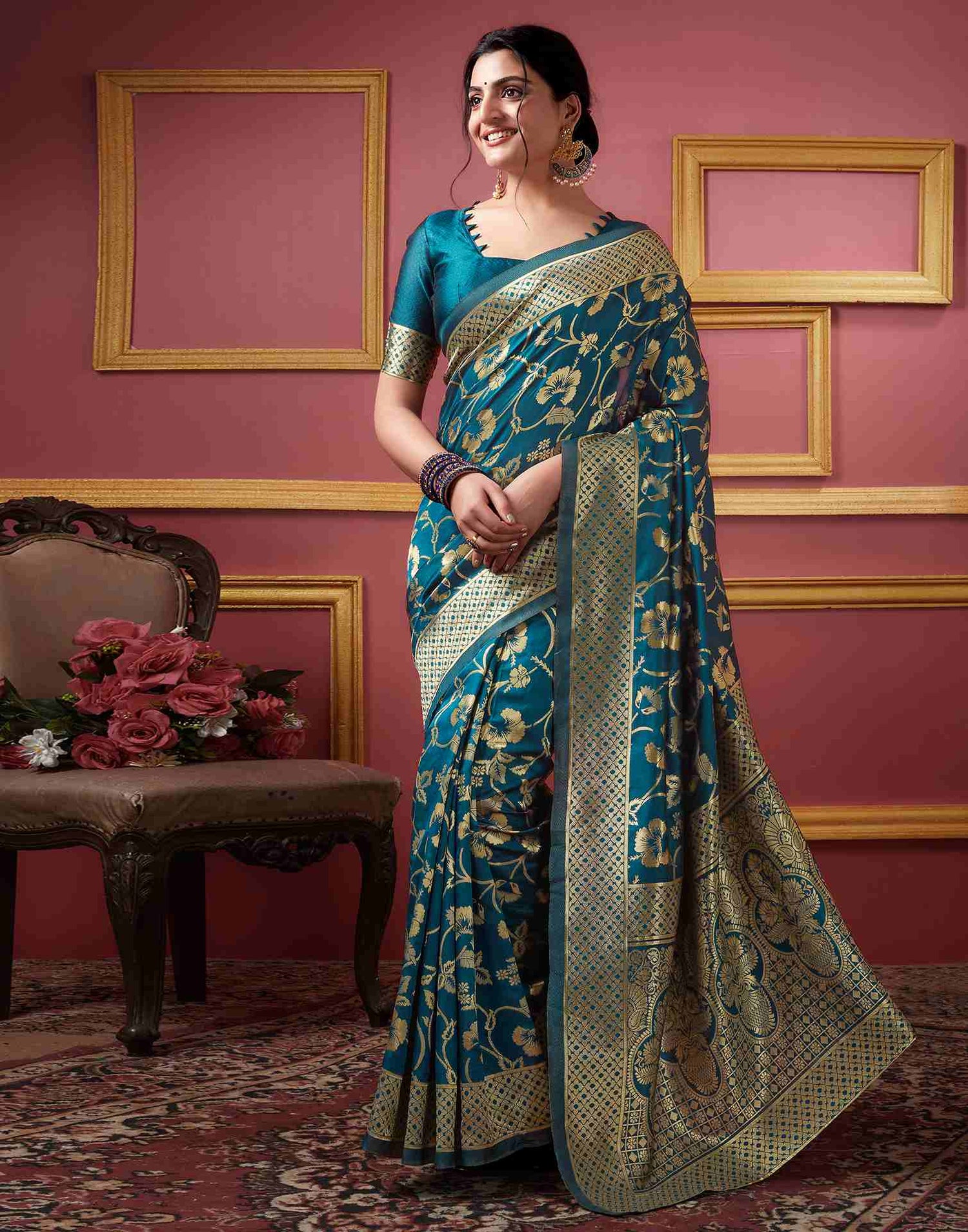 Rama Silk Woven Banarasi Saree
