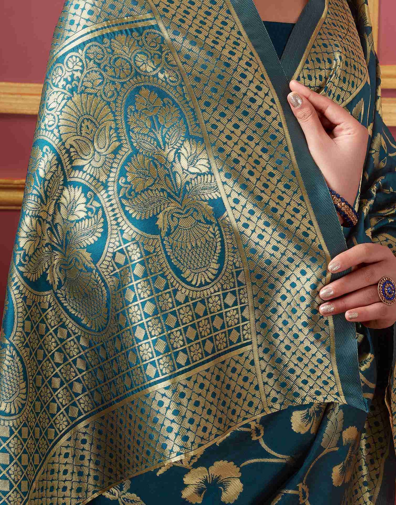 Rama Silk Woven Banarasi Saree