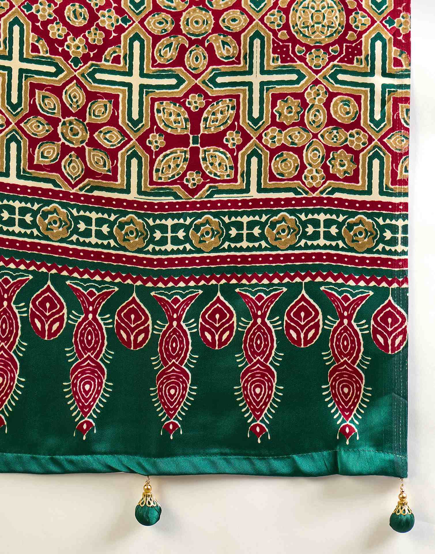 Maroon Satin Printed Saree