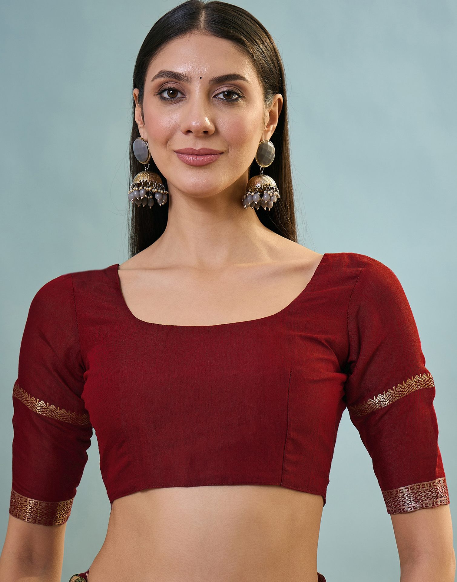 Green Cotton Printed Saree