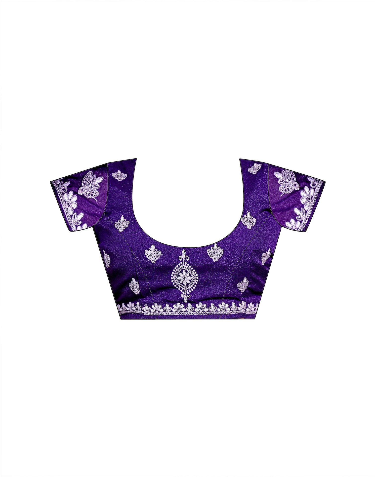 Light Purple Shimmer Embroidery Saree