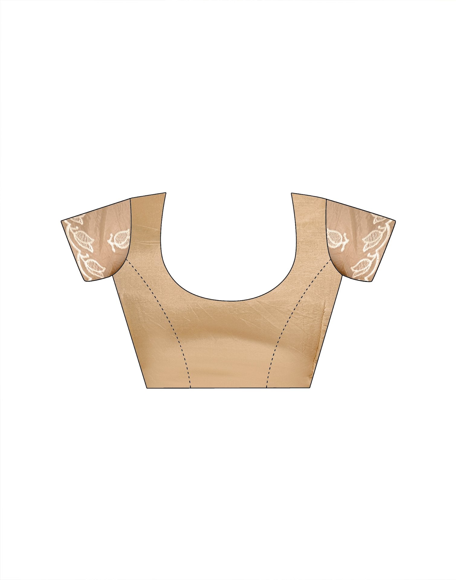 Beige Crush Tissue Embroidery Saree