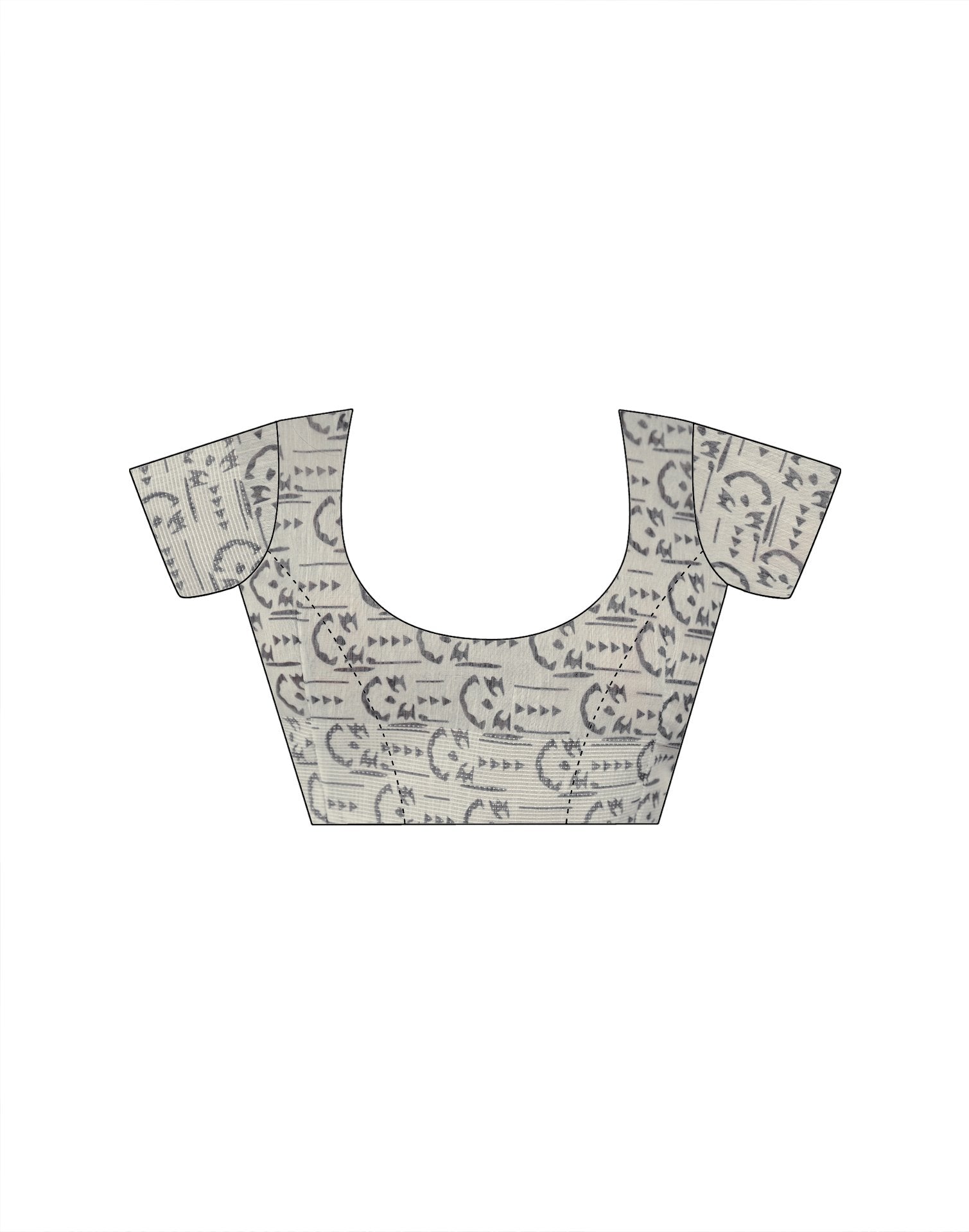 Ready To Wear Grey Linen Printed Saree