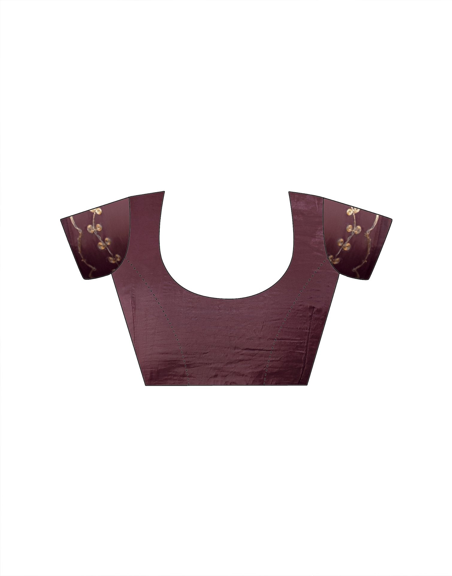 Dusty Wine Crush Tissue Embroidery Saree