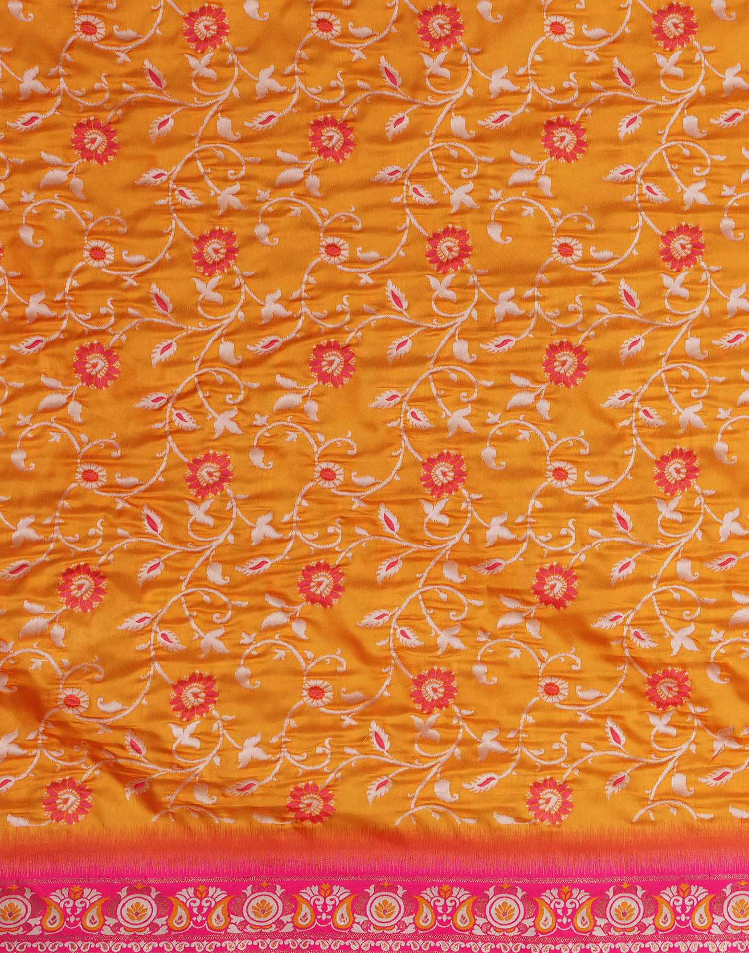 Yellow Silk Woven Banarasi Saree