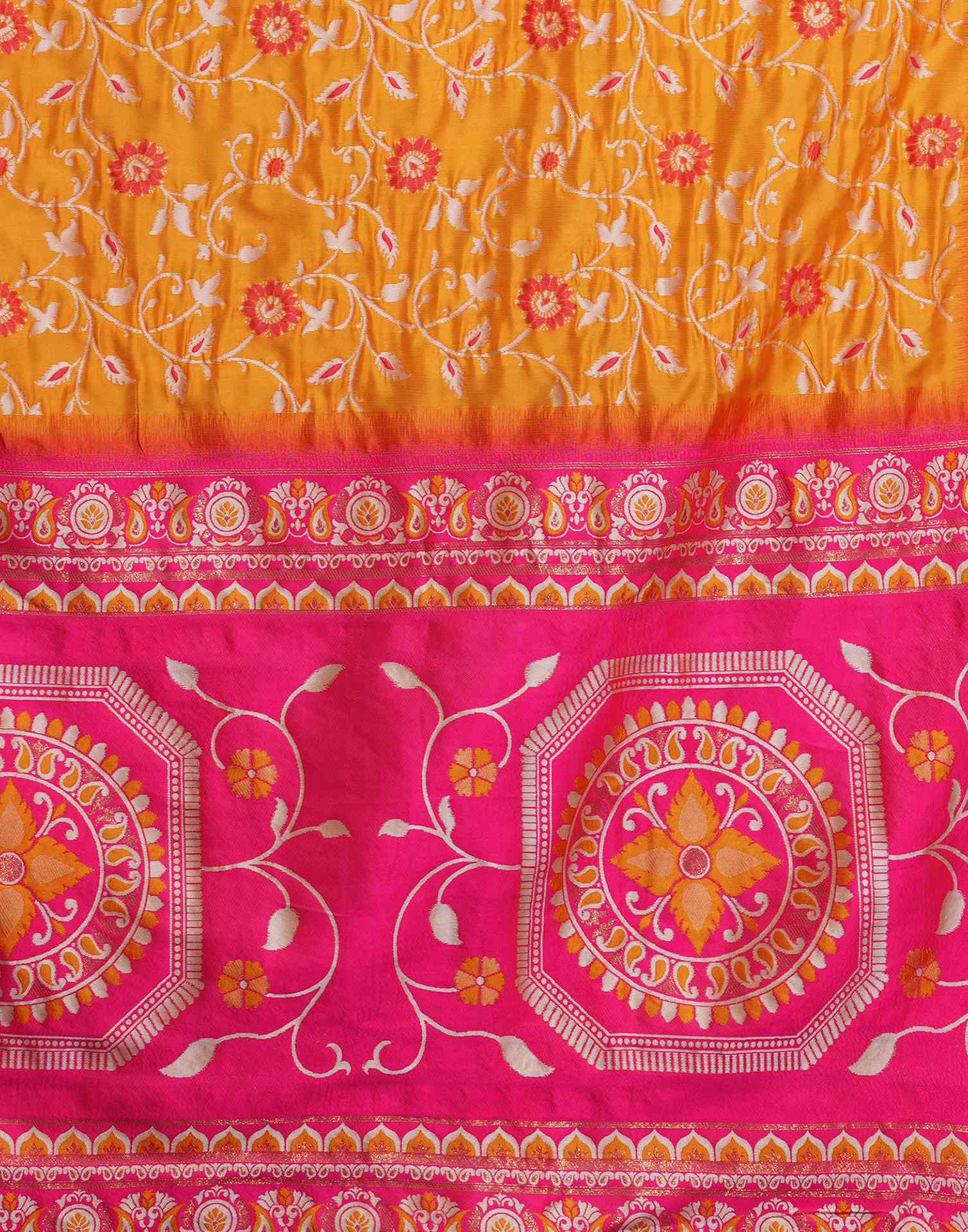 Yellow Silk Woven Banarasi Saree