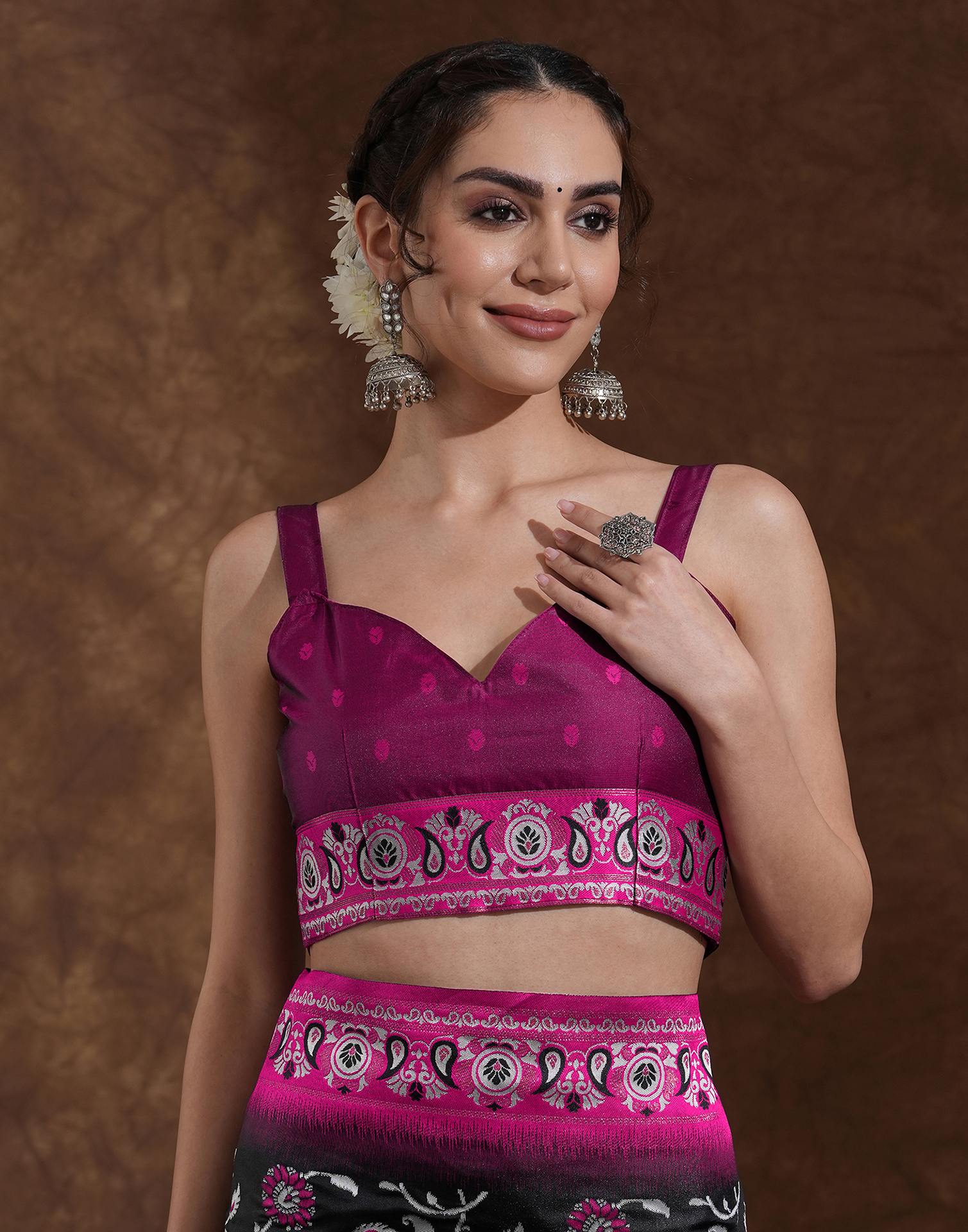 Black Silk Woven Banarasi Saree