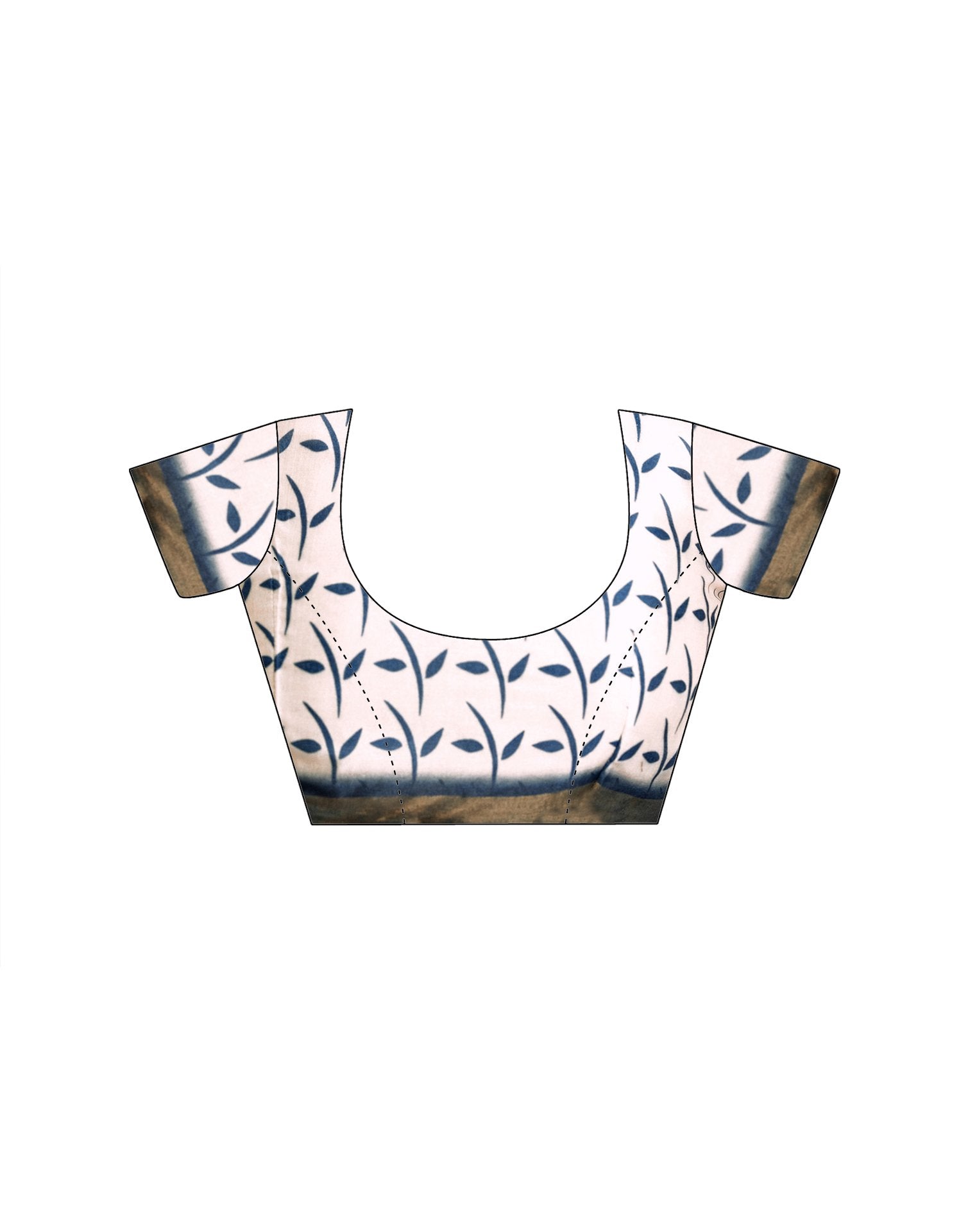 Ready To Wear Blue Silk Floral Printed Saree