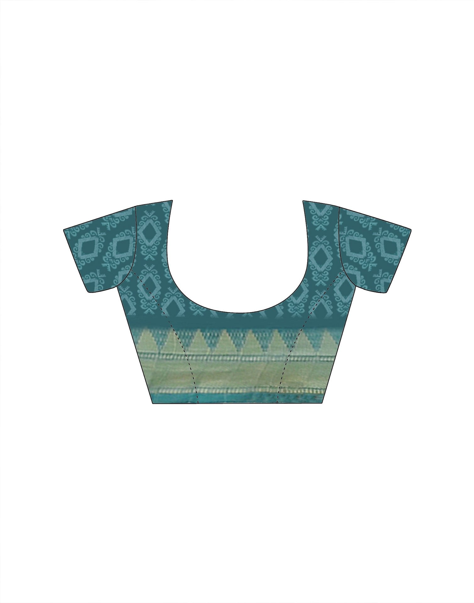 Light Turquoise Silk Woven Printed Saree