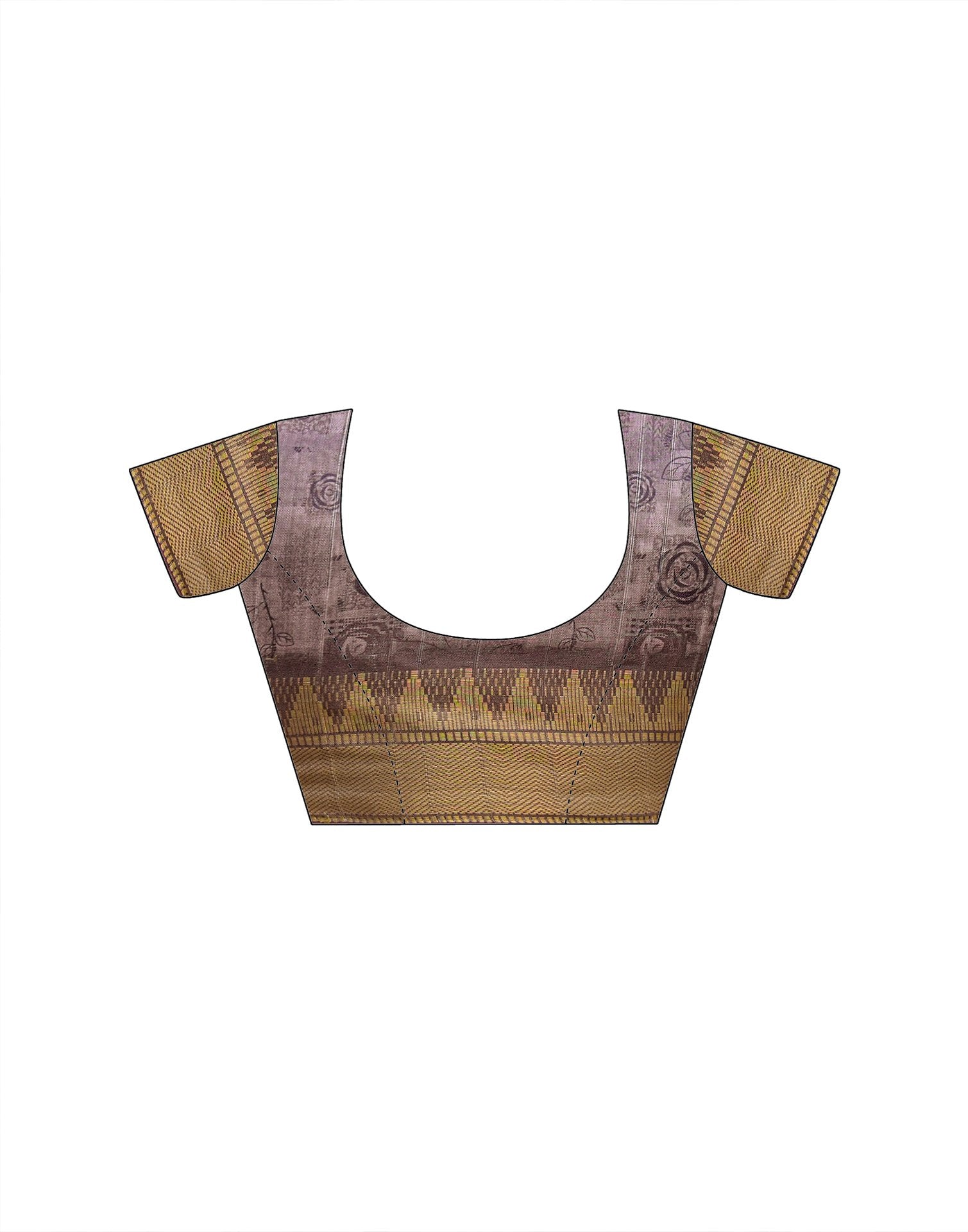 Brown Silk Woven Printed Saree