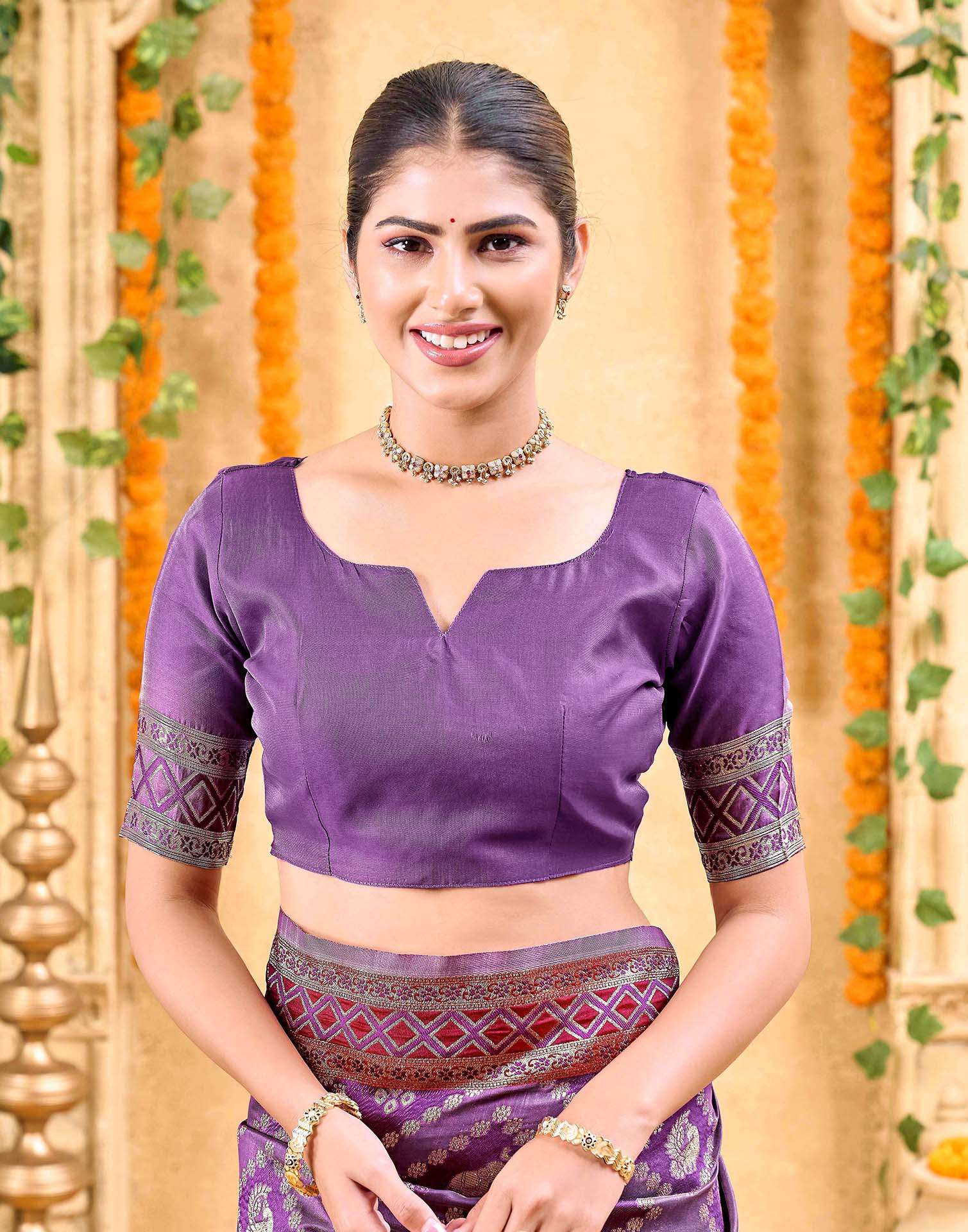 Purple Silk Woven Patola Saree