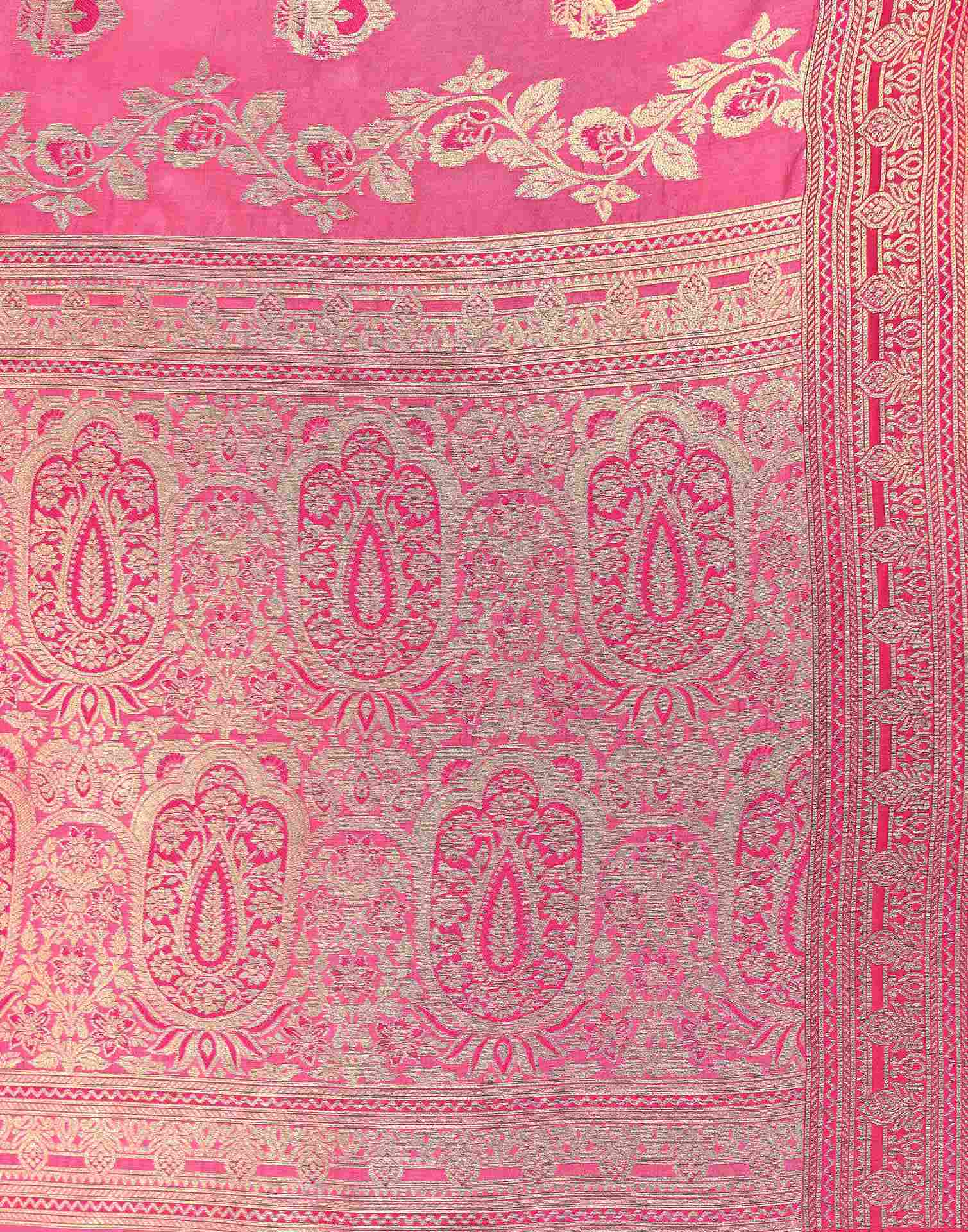 Pink Silk Woven Banarasi Saree