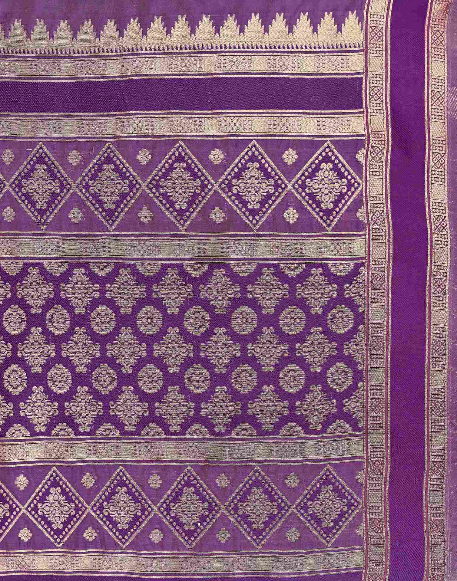 Purple Silk Woven Banarasi Saree