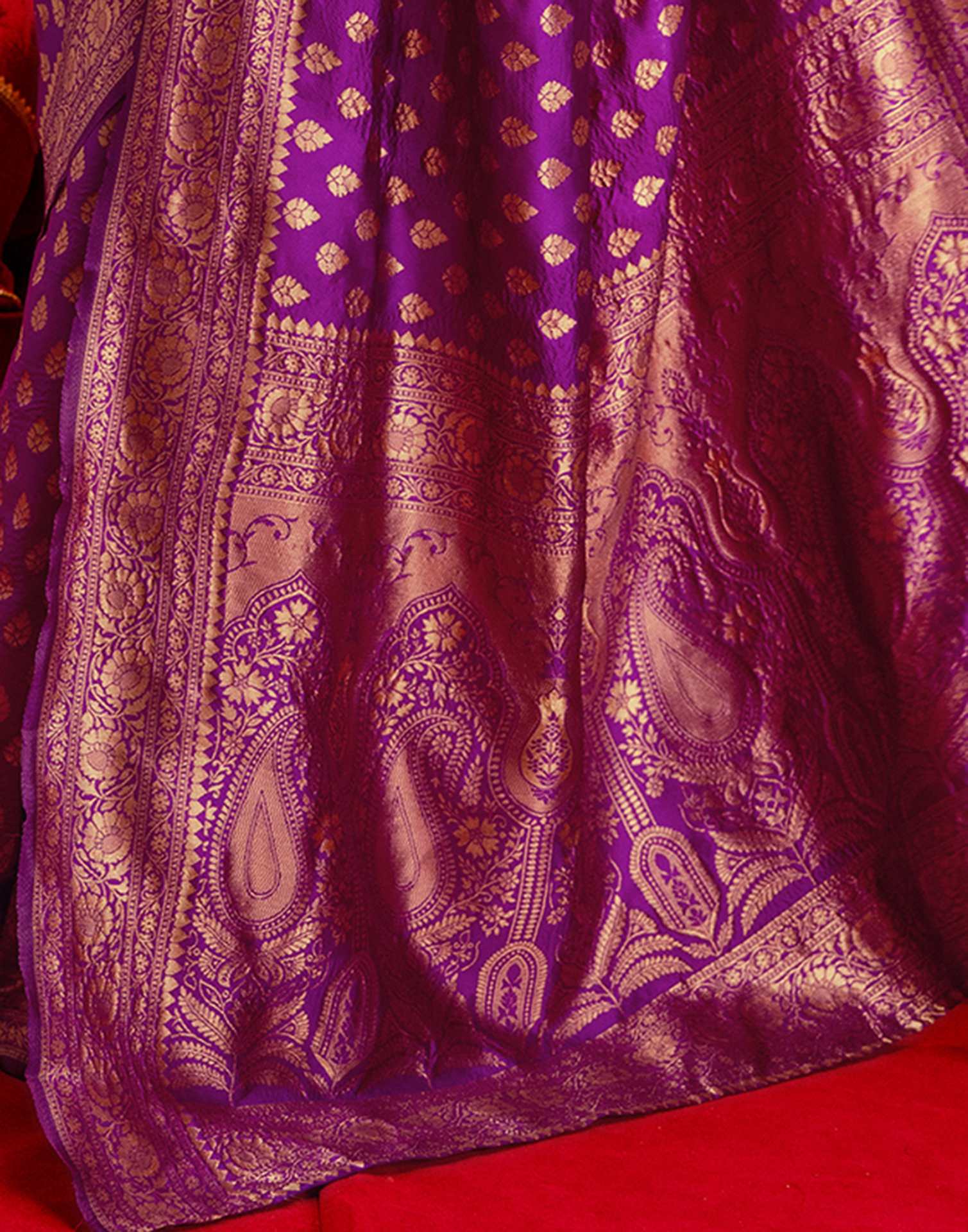 Purple Silk Woven Banarasi Saree