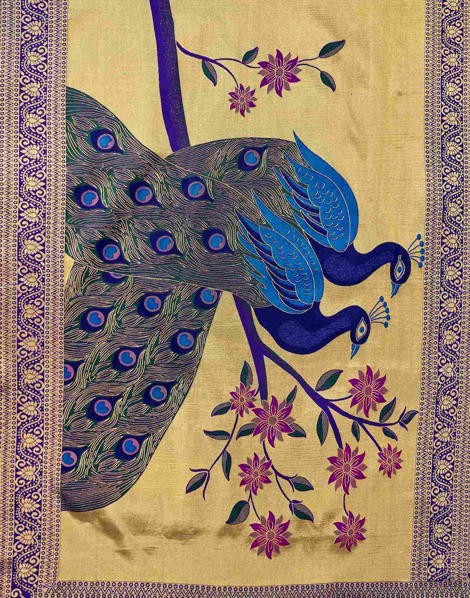 Purple Silk Woven Banarasi Saree