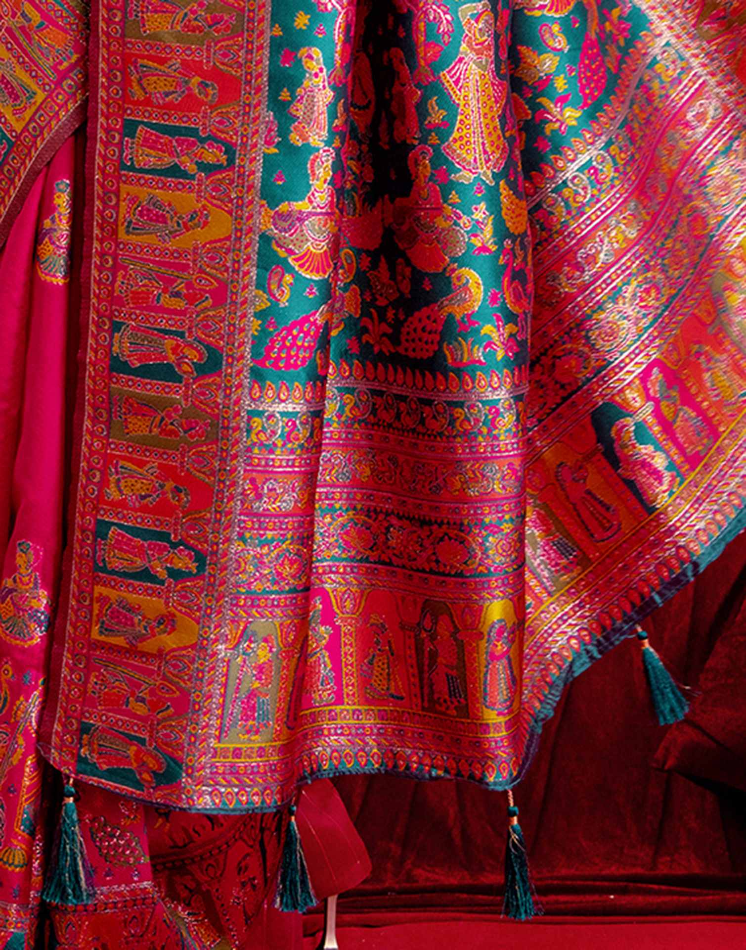 Rani Pink Silk Woven Paithani Saree