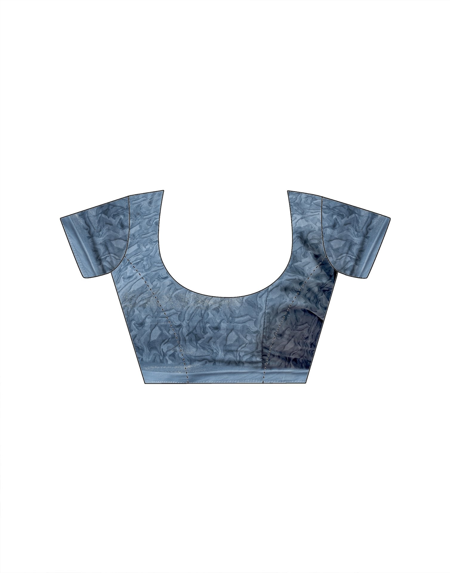 Dusty Blue Georgette Printed Saree