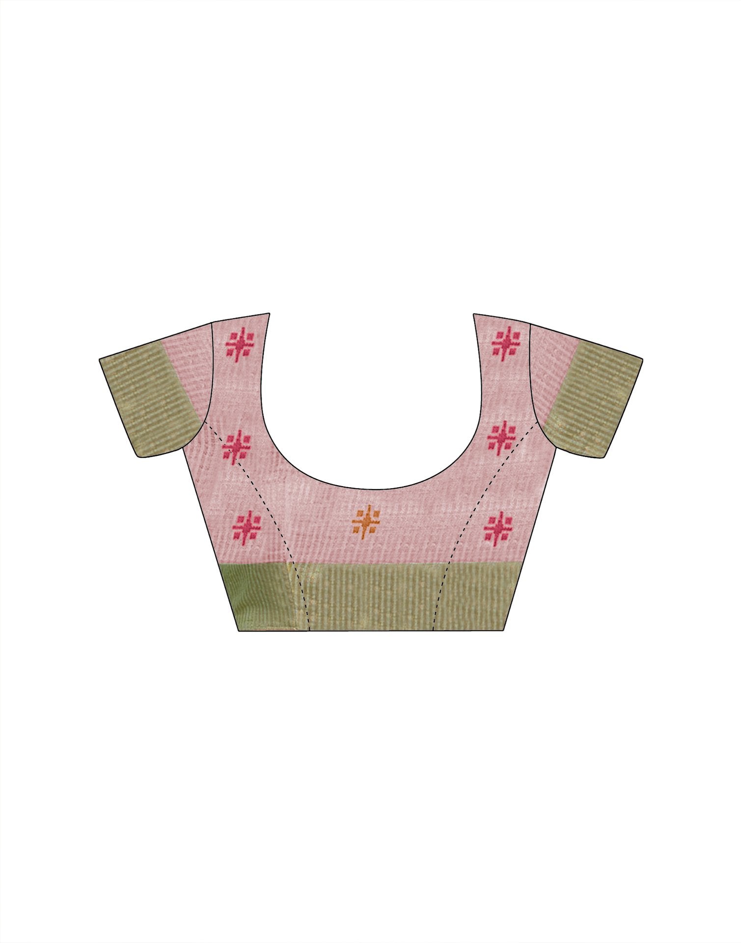 Light Pink Linen Silk Woven Printed Saree