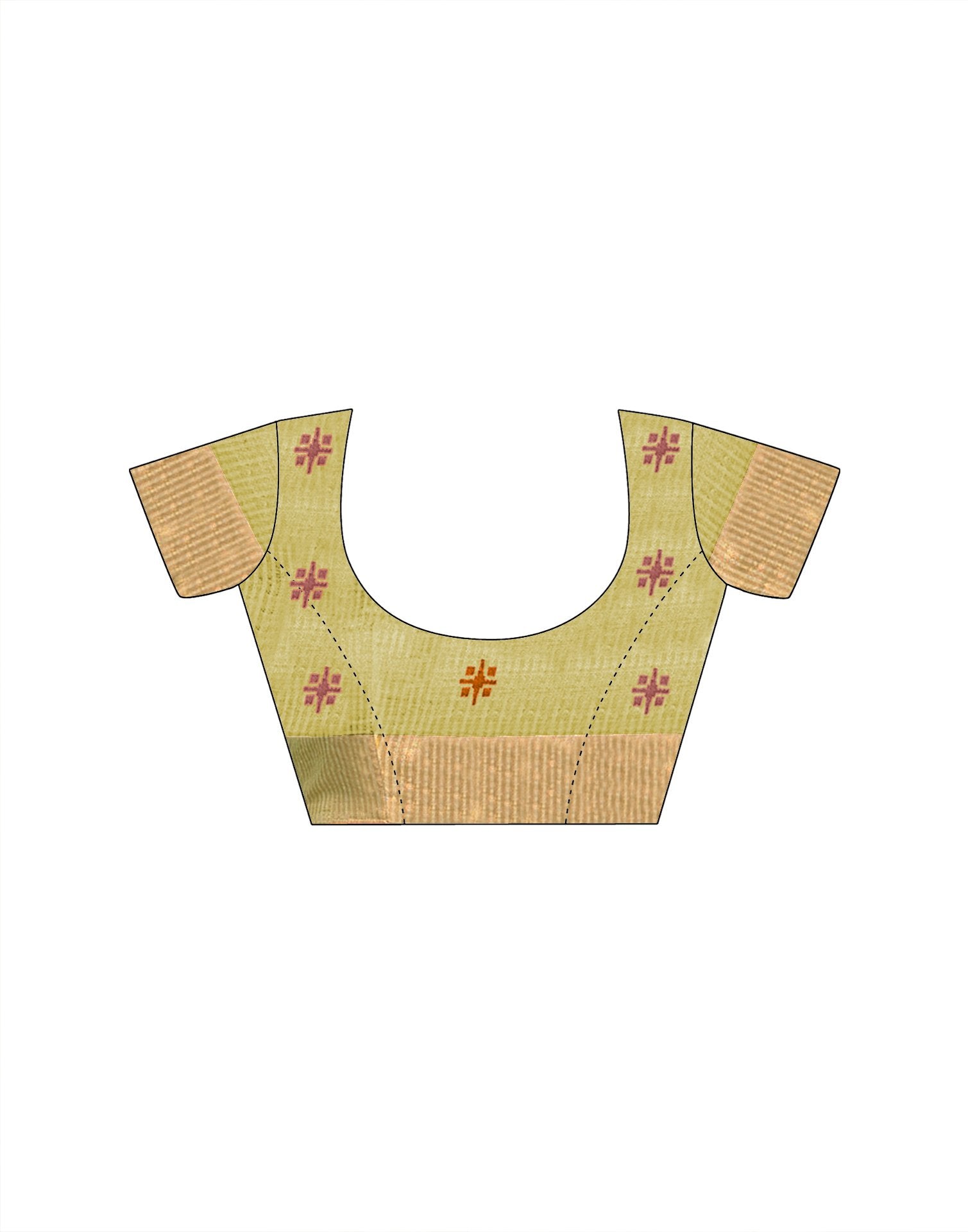 Light Yellow Linen Silk Woven Printed Saree