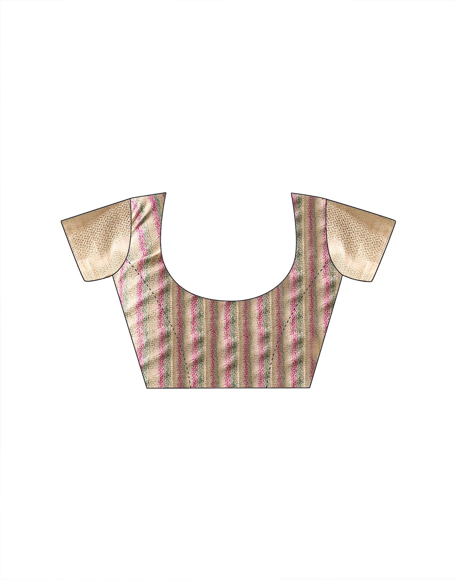 Beige Linen Silk Woven Printed Saree