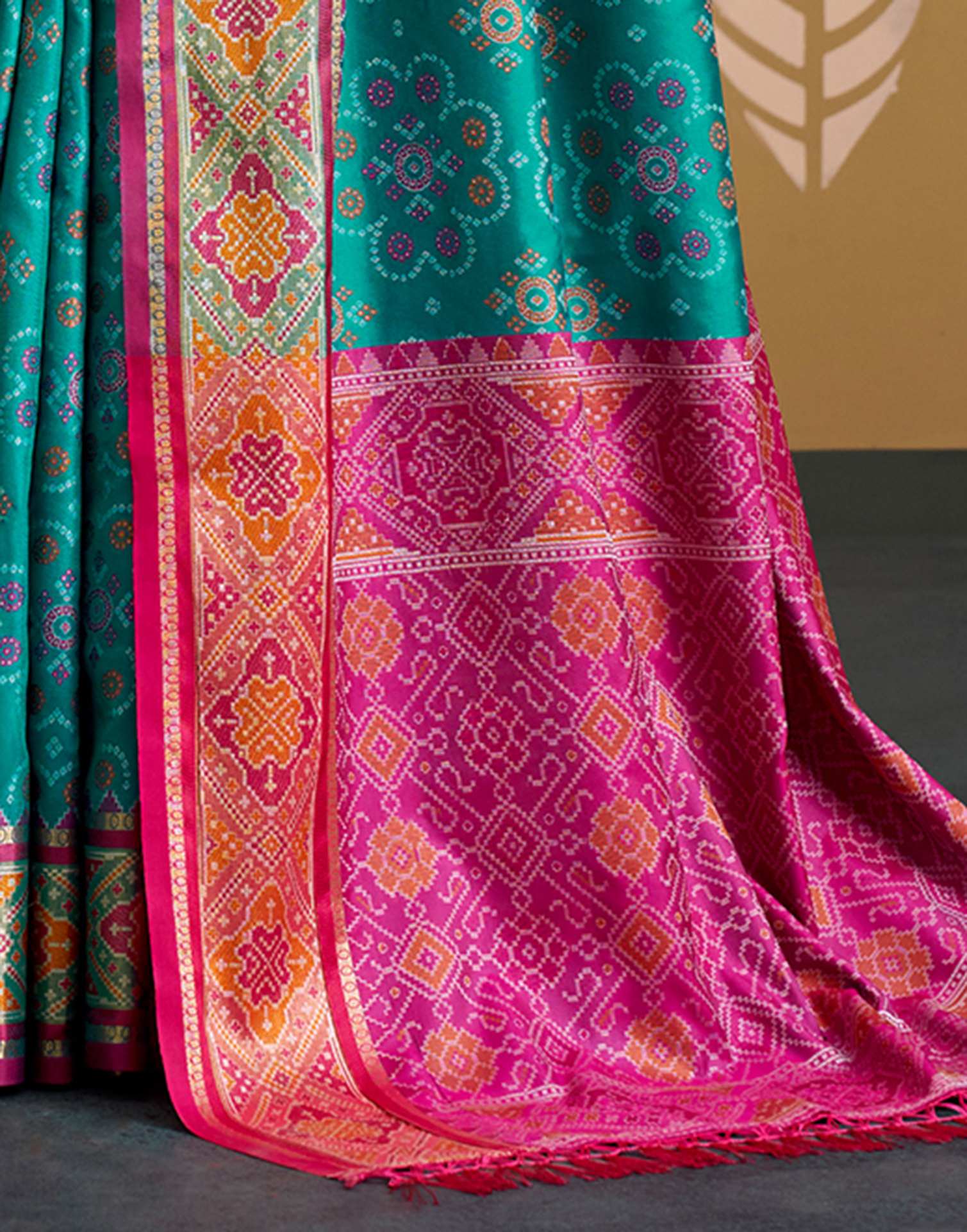 Teal Blue Silk Woven Patola Saree