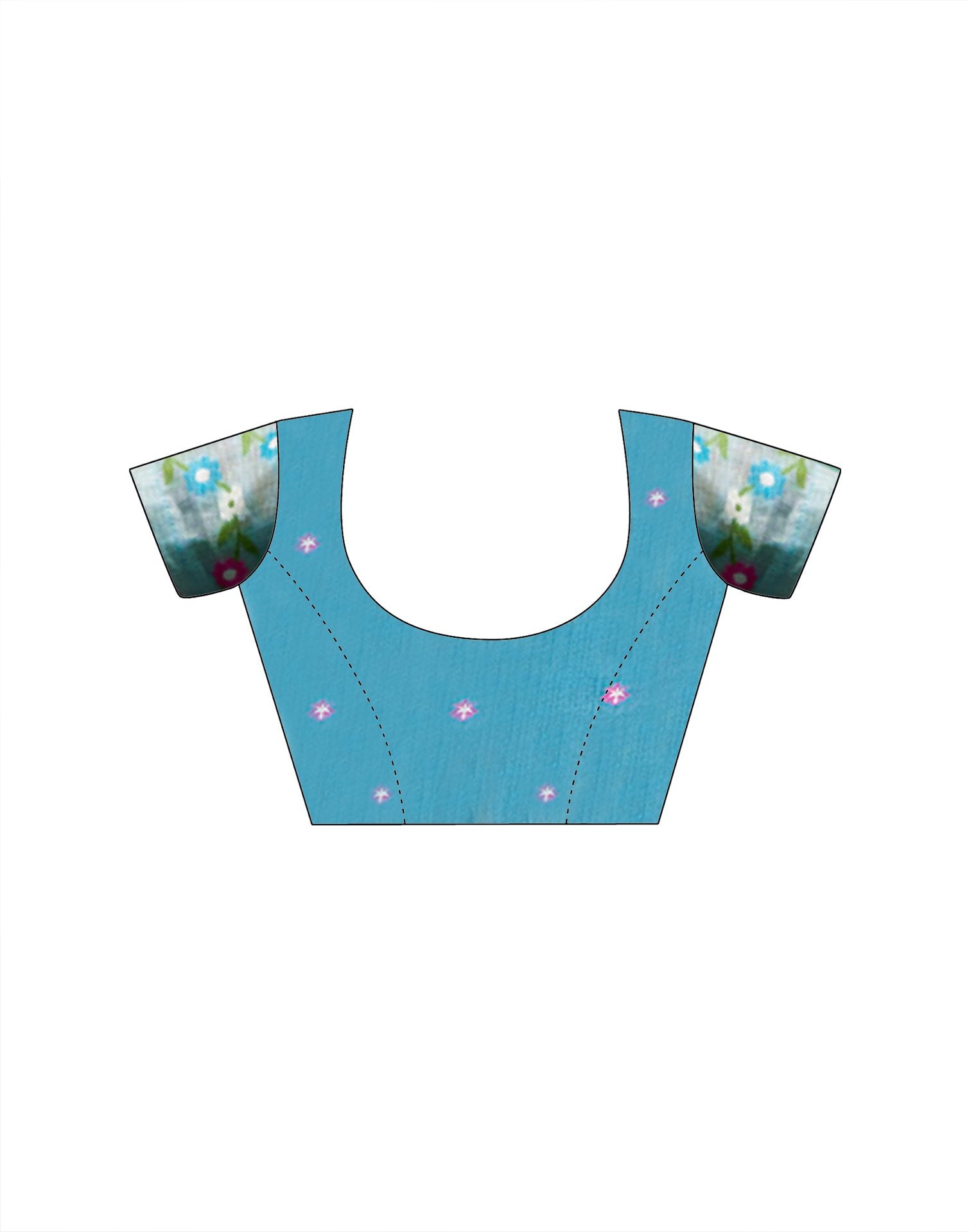 Light Blue Silk Printed Saree