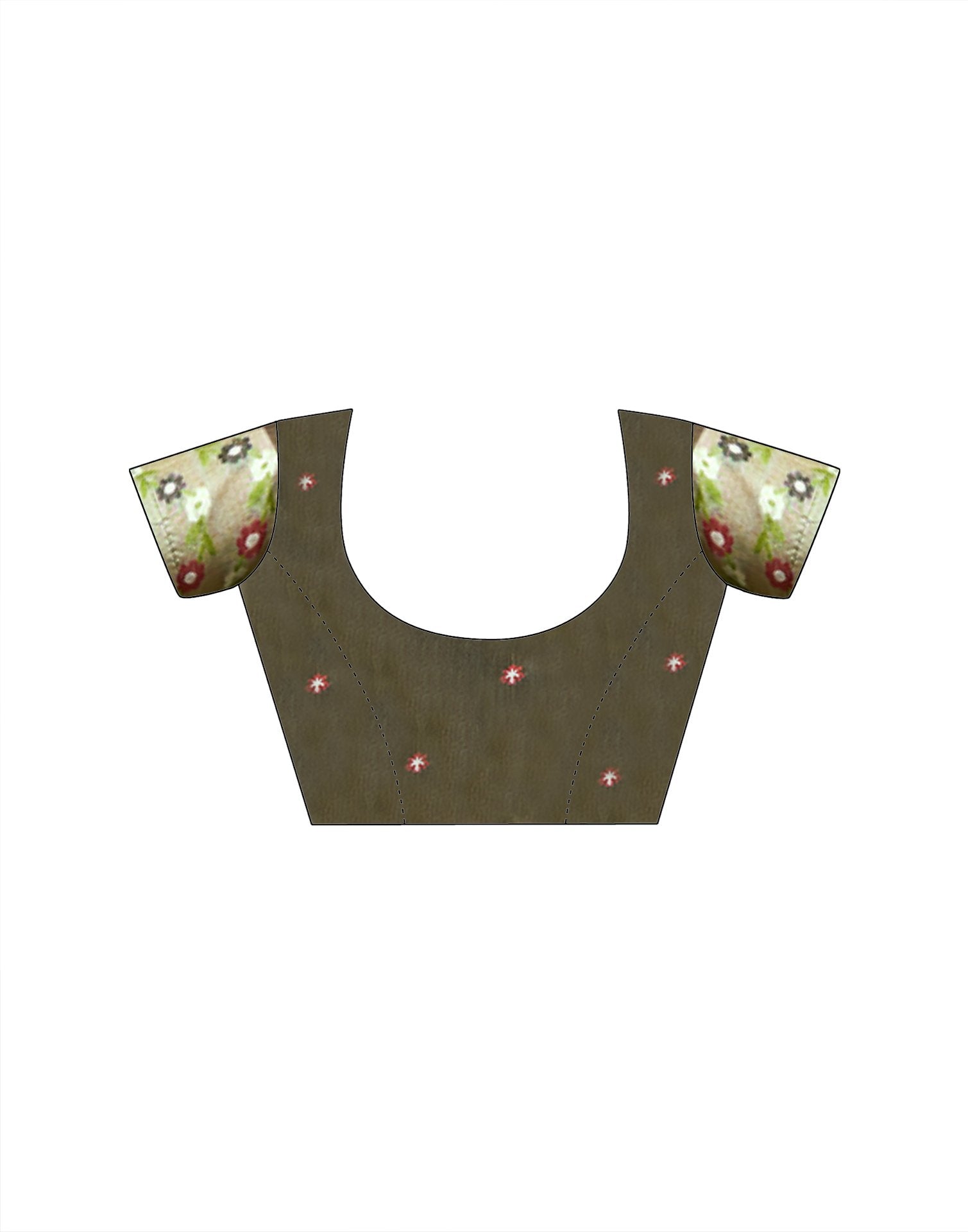 Light Olive Green Silk Printed Saree