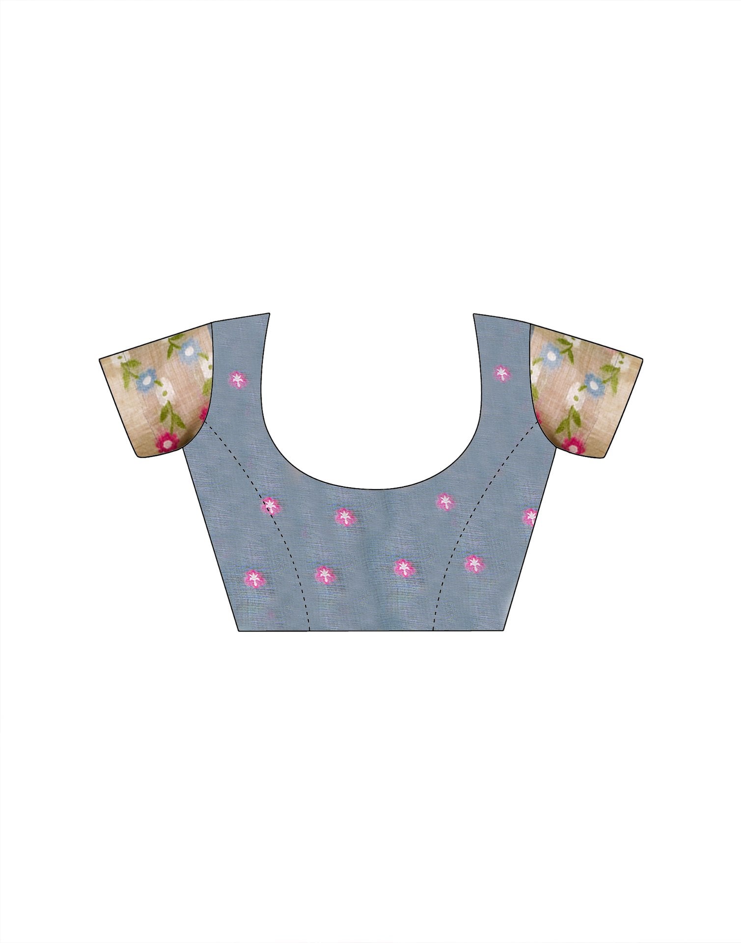 Beige Silk Printed Saree