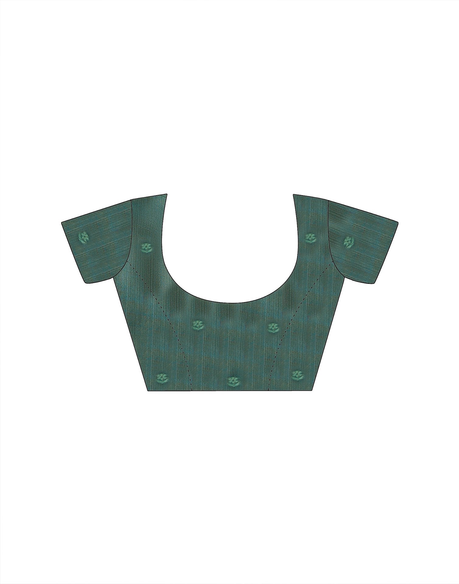 Mehndi Green Silk Printed Saree