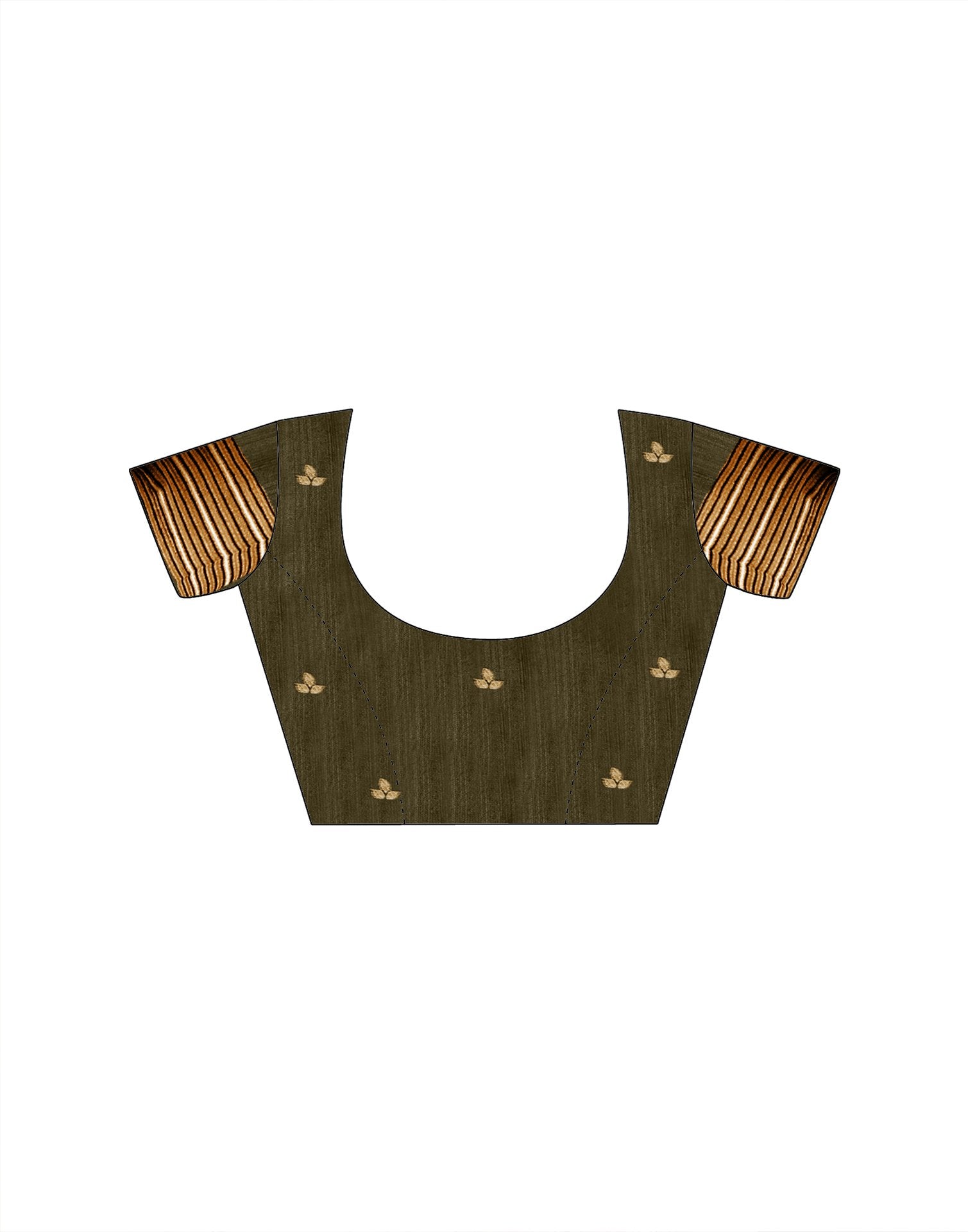 Light Yellow Silk Woven Printed Saree