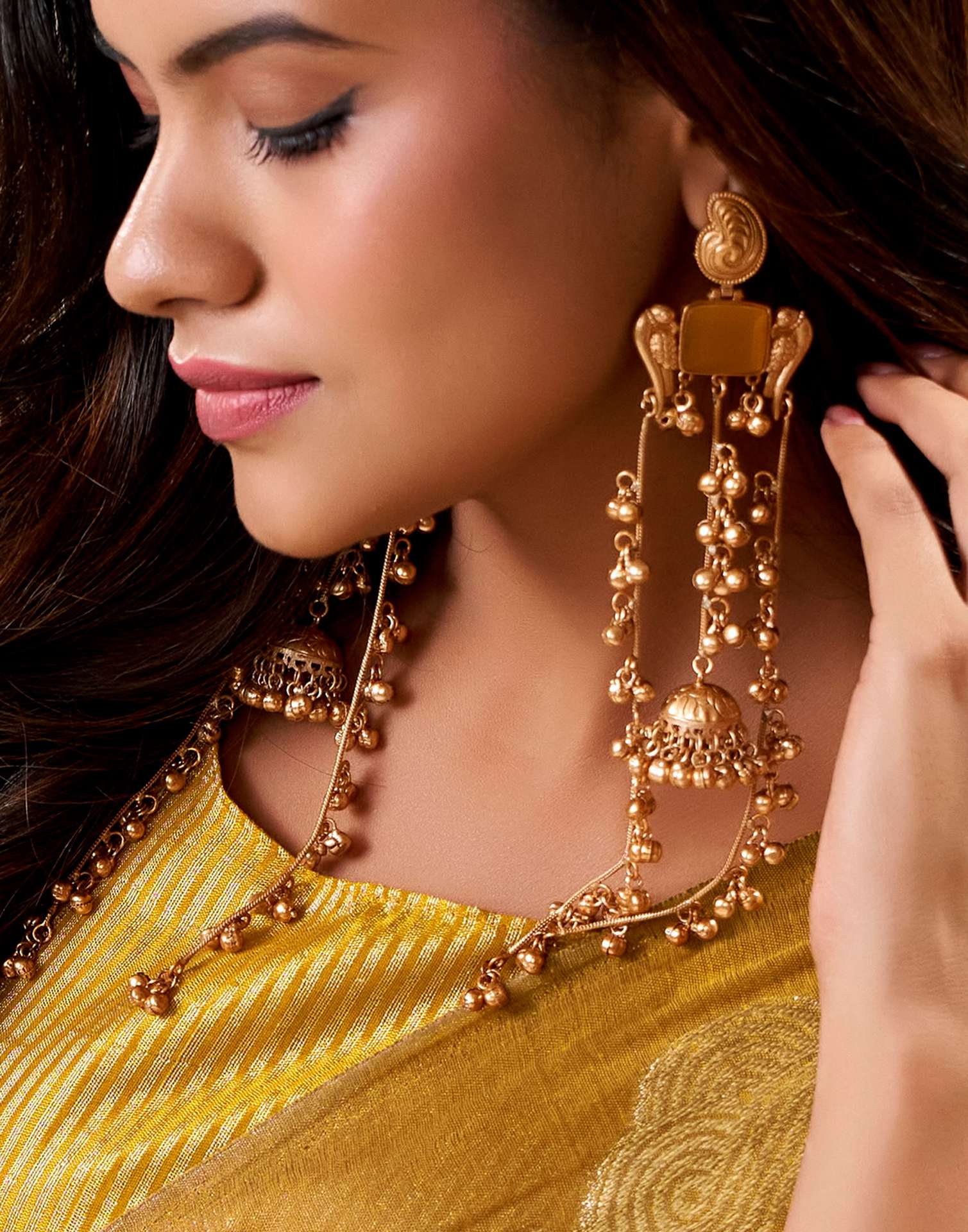 Yellow Tissue Silk Woven Saree