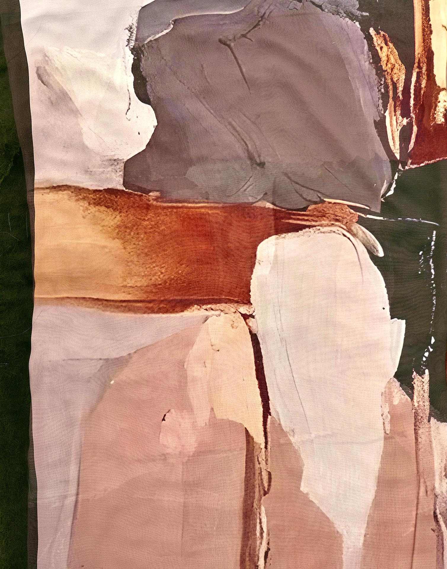 Peach Georgette Printed Saree