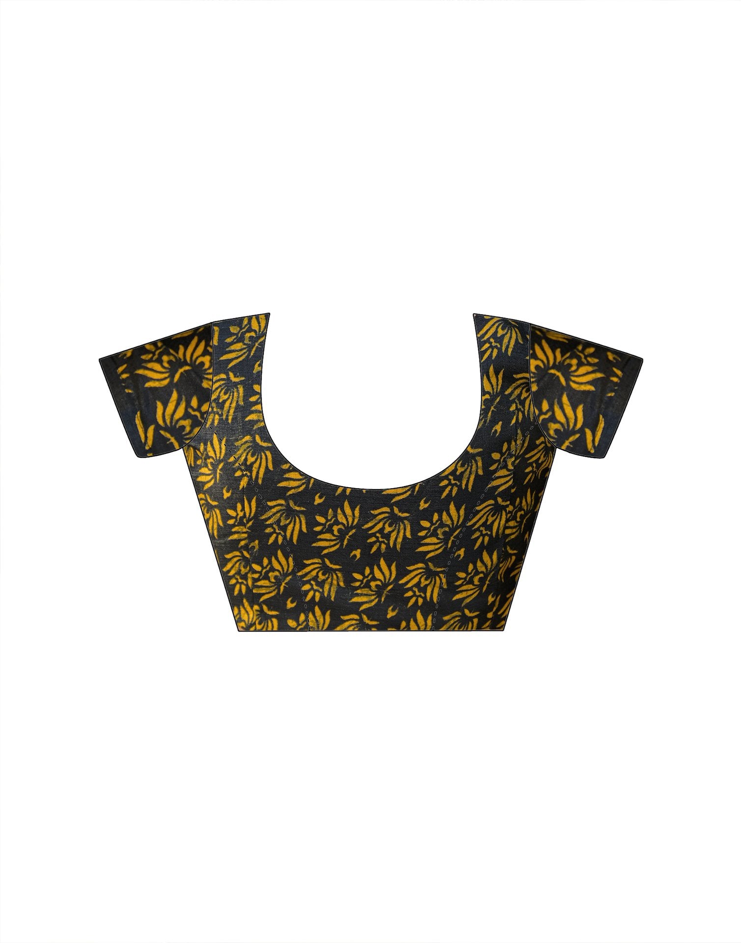 Yellow Khadi Printed Saree