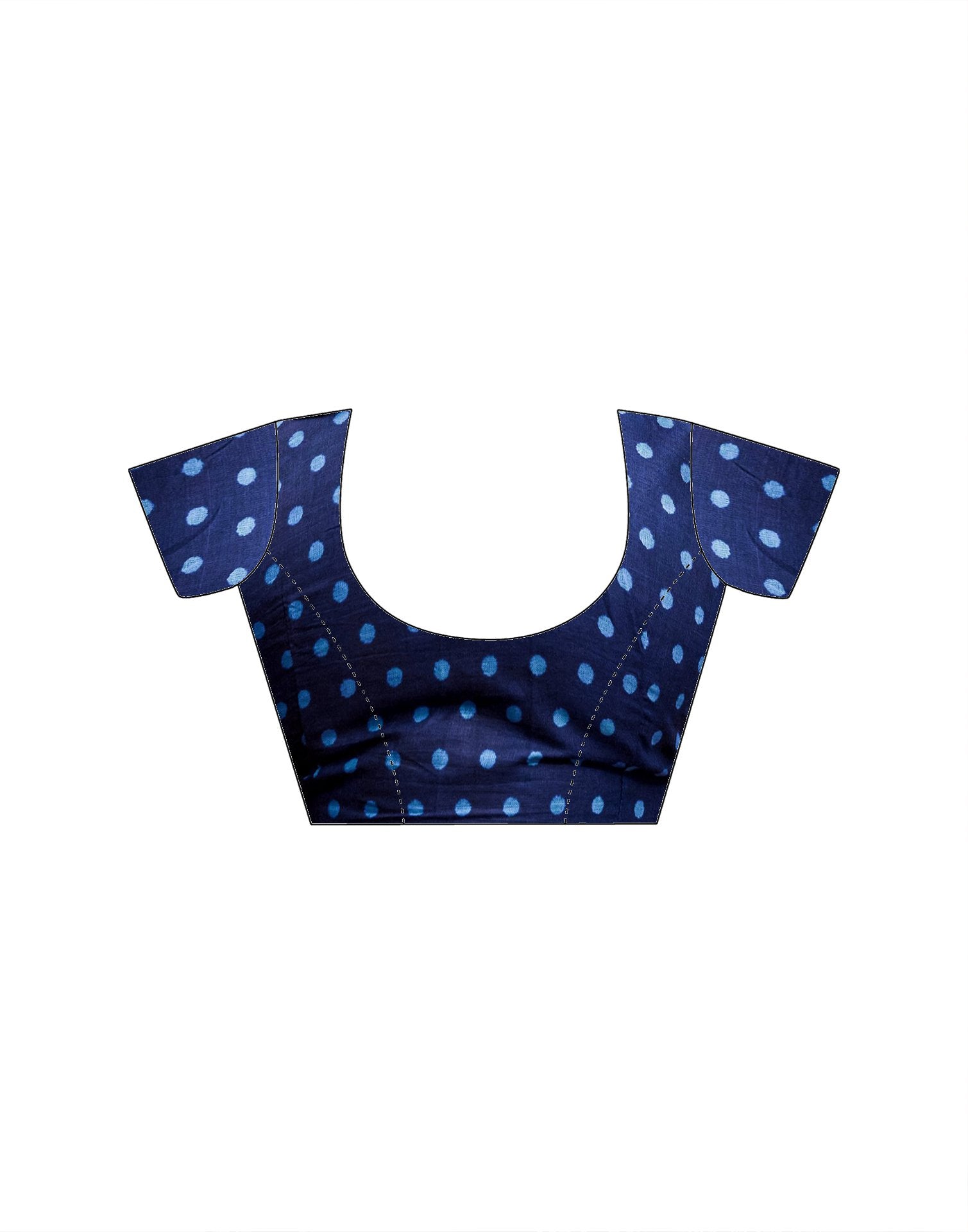Ready To Wear Navy Blue Cotton Printed Saree