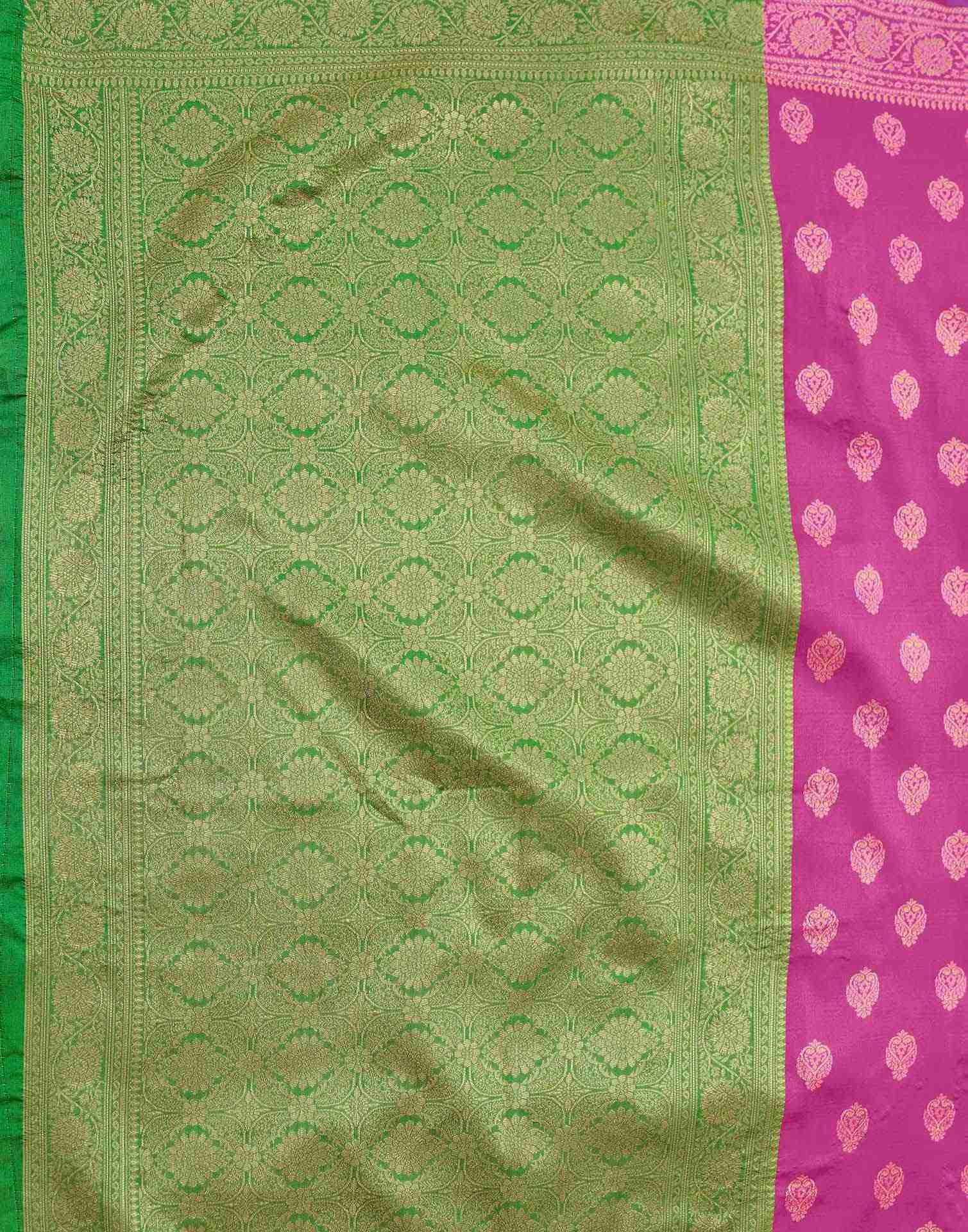 Pink Shimmer Silk Woven Banarasi Saree