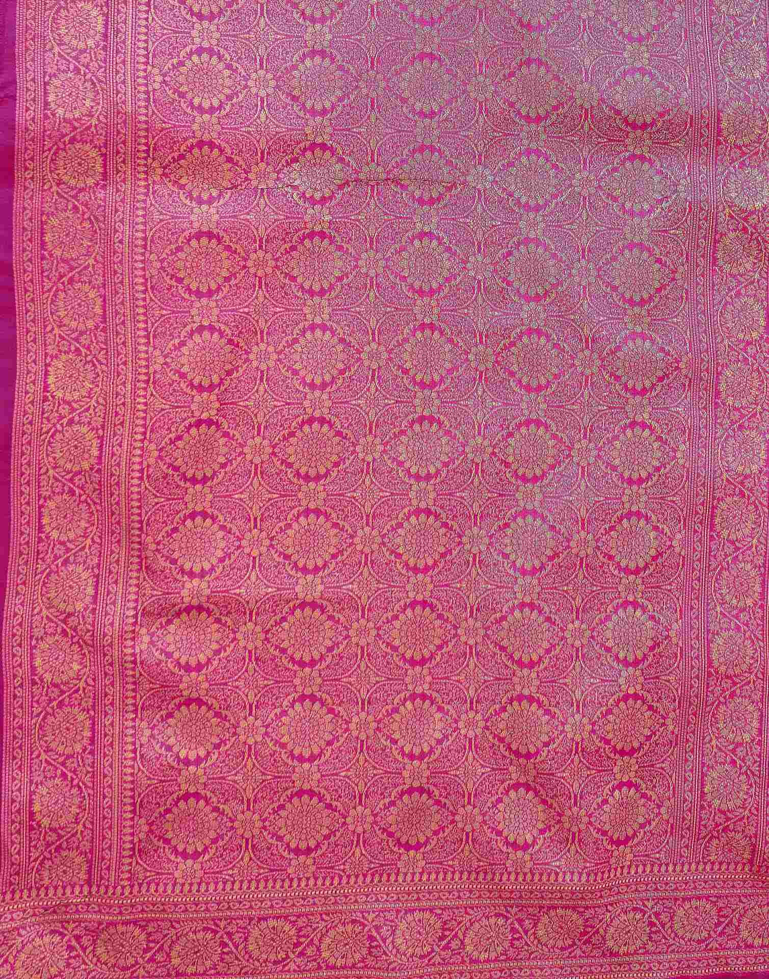 Navy Blue Shimmer Silk Woven Banarasi Saree