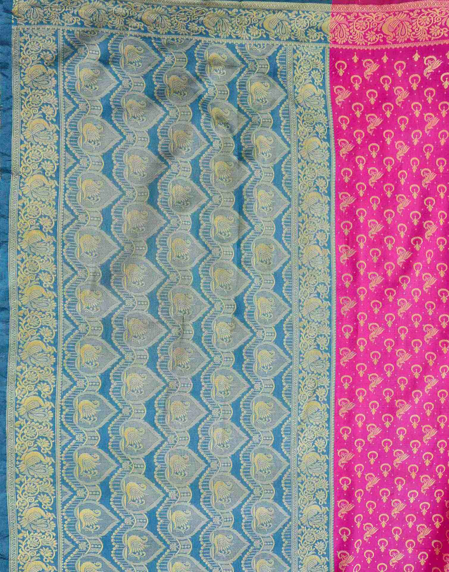 Pink Shimmer Silk Woven Banarasi Saree