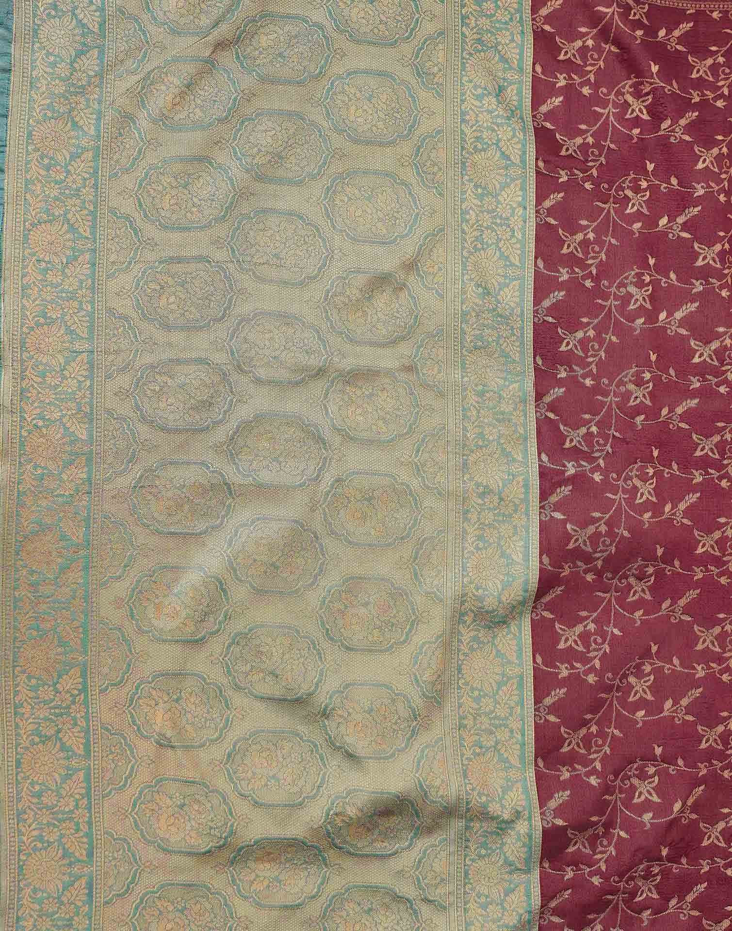 Magenta Shimmer Silk Woven Banarasi Saree