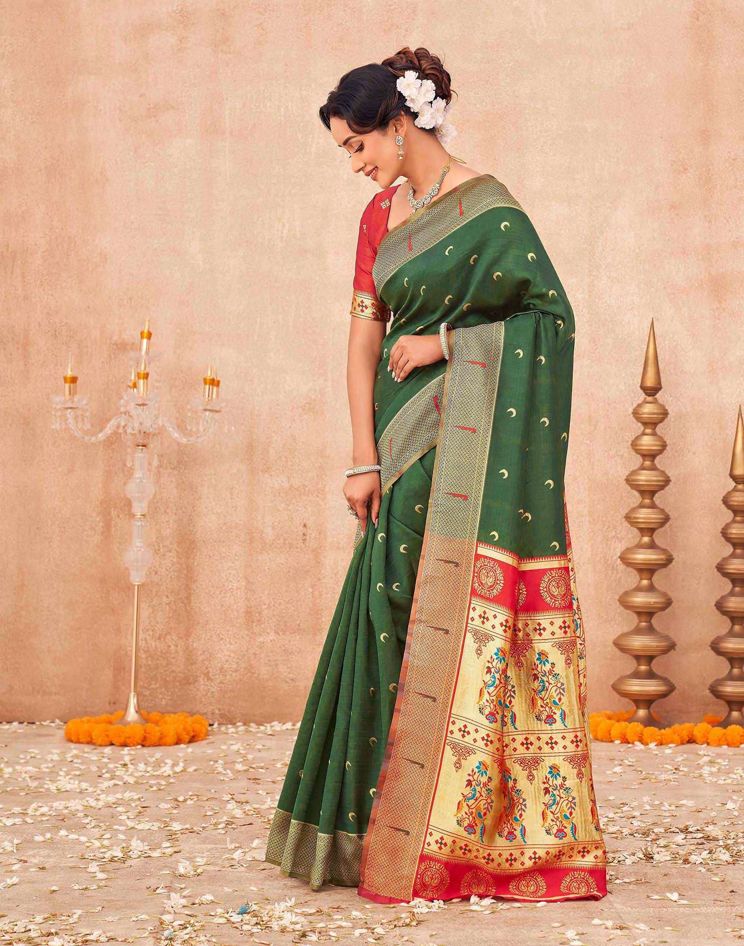 Green Silk Woven Paithani Saree