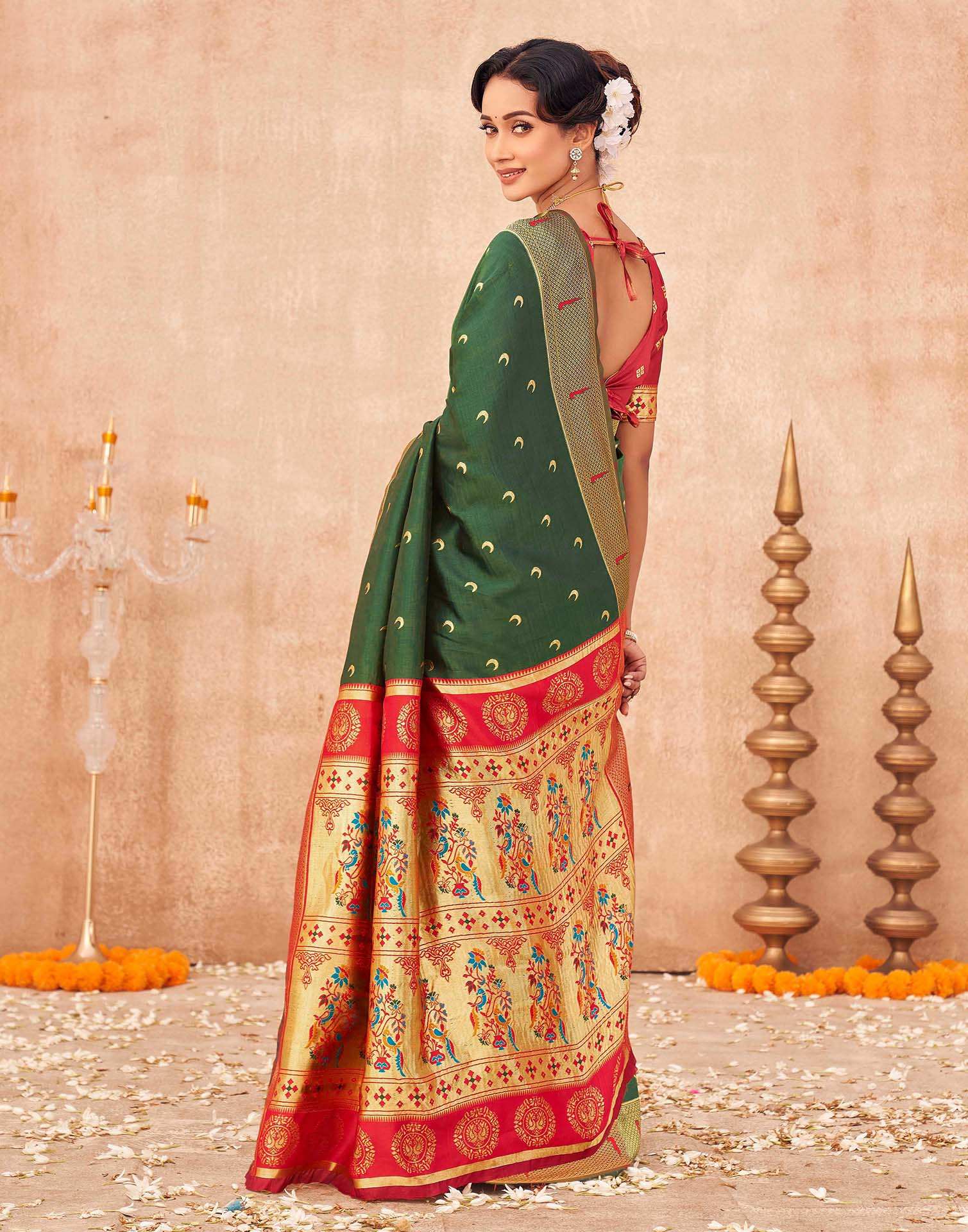 Green Silk Woven Paithani Saree