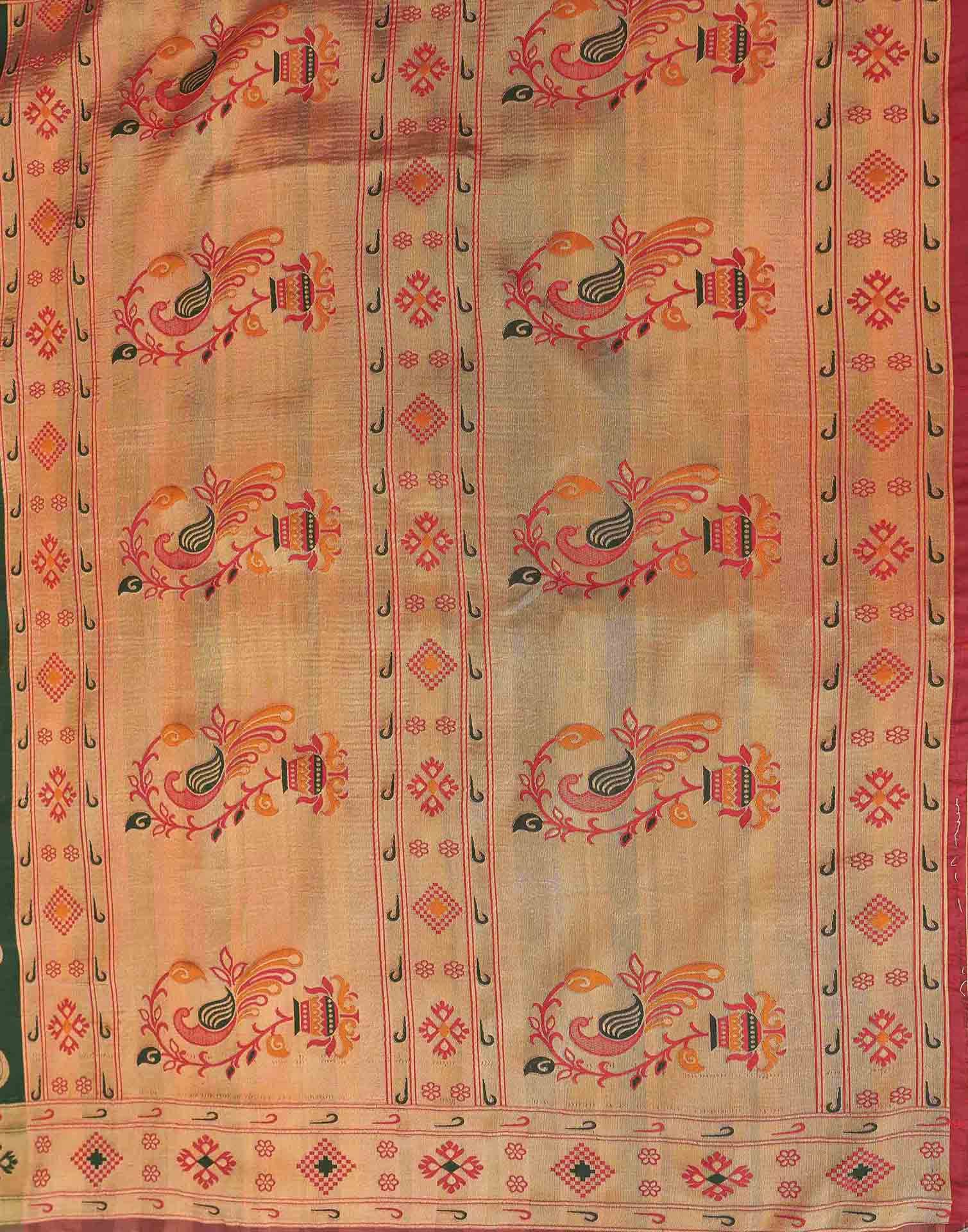 Green Shimmer Silk Woven Paithani Saree