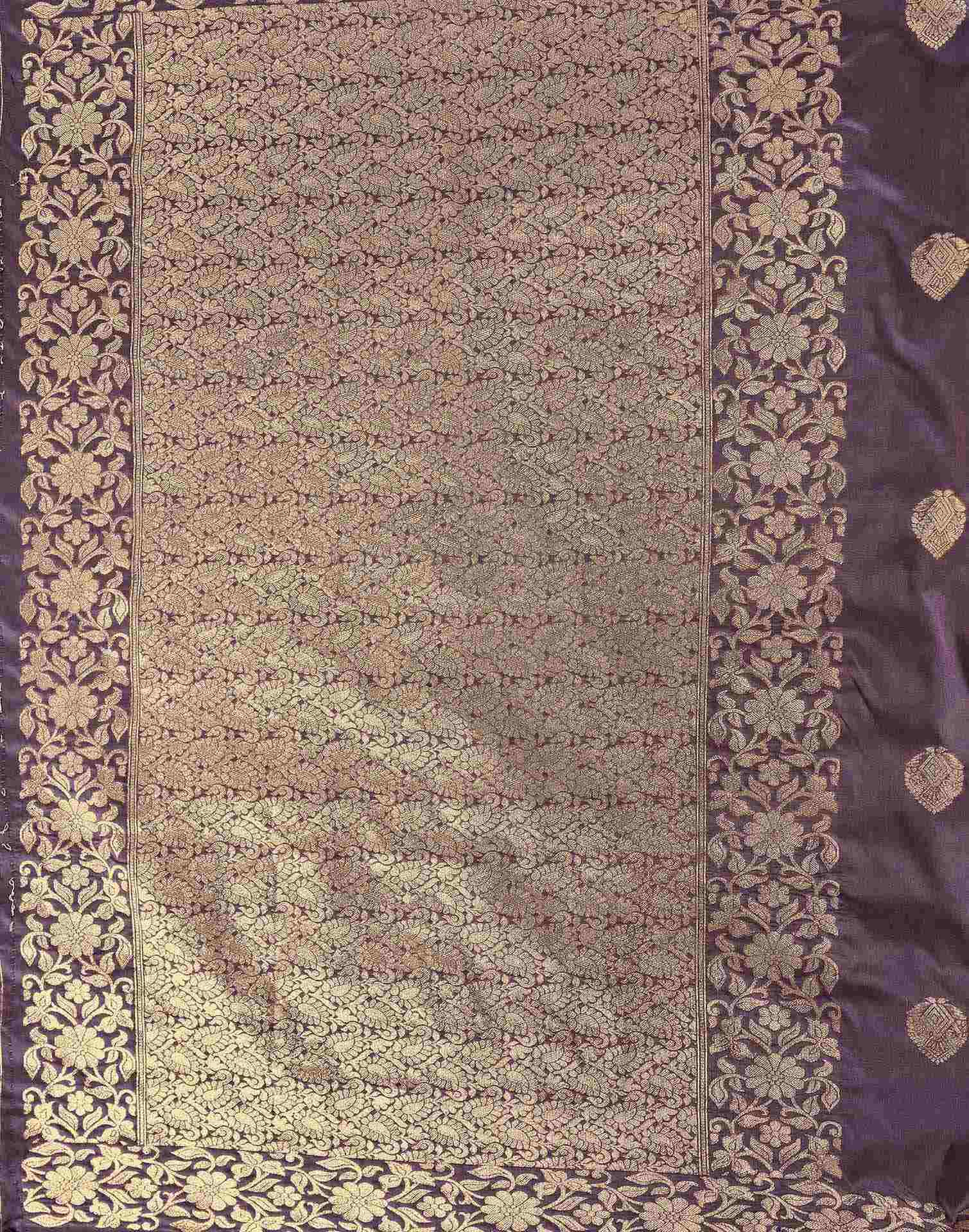 Dusty Purple Silk Woven Banarasi Saree