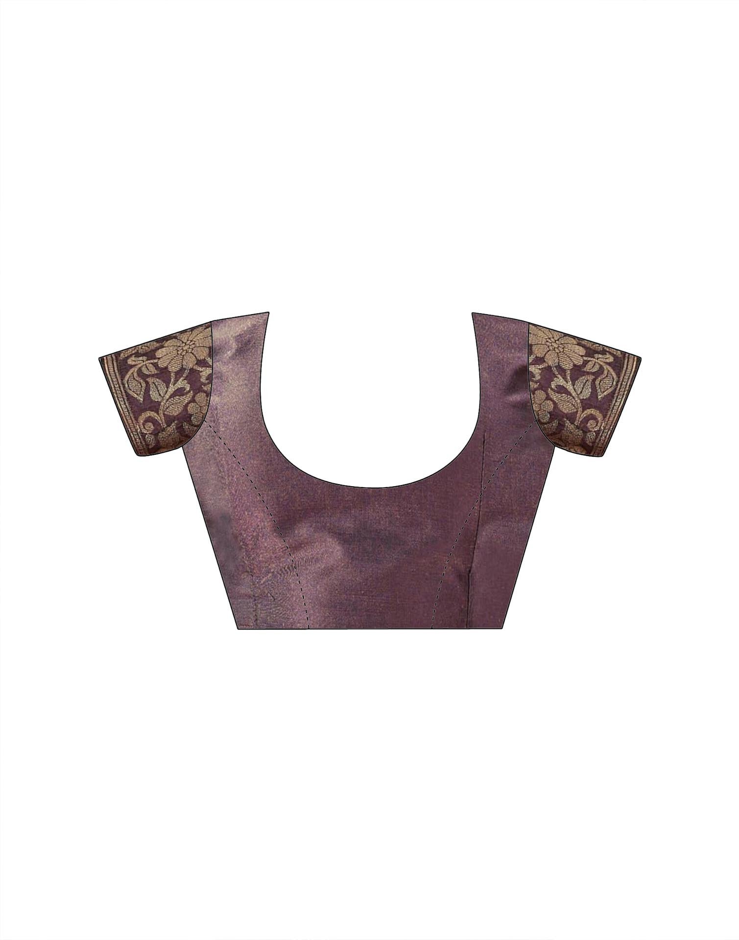 Dusty Purple Silk Woven Banarasi Saree